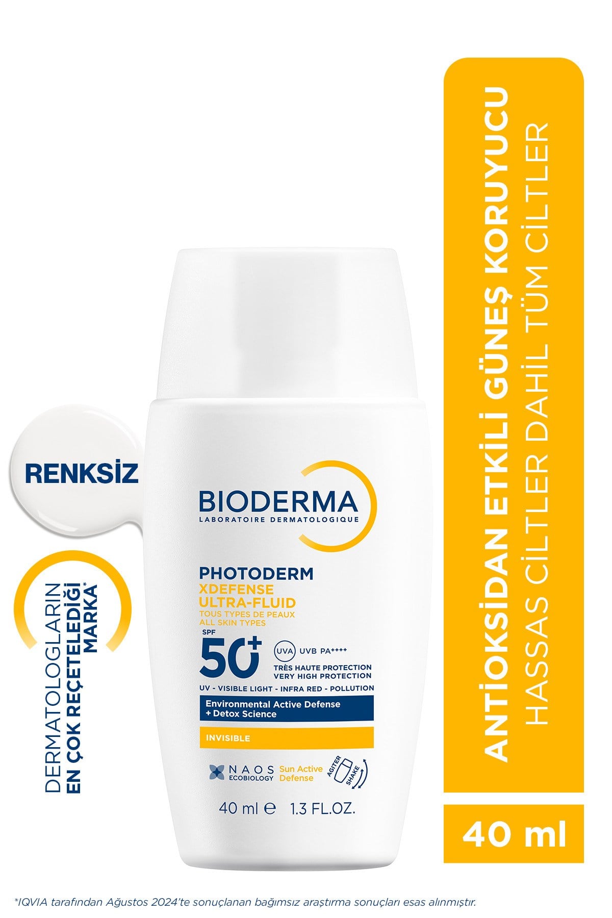 Bioderma Photoderm XDefense Spf50+ Tüm Cilt Tipleri Antioksidan Etkili Akışkan Güneş Kremi Renksiz 40 ml