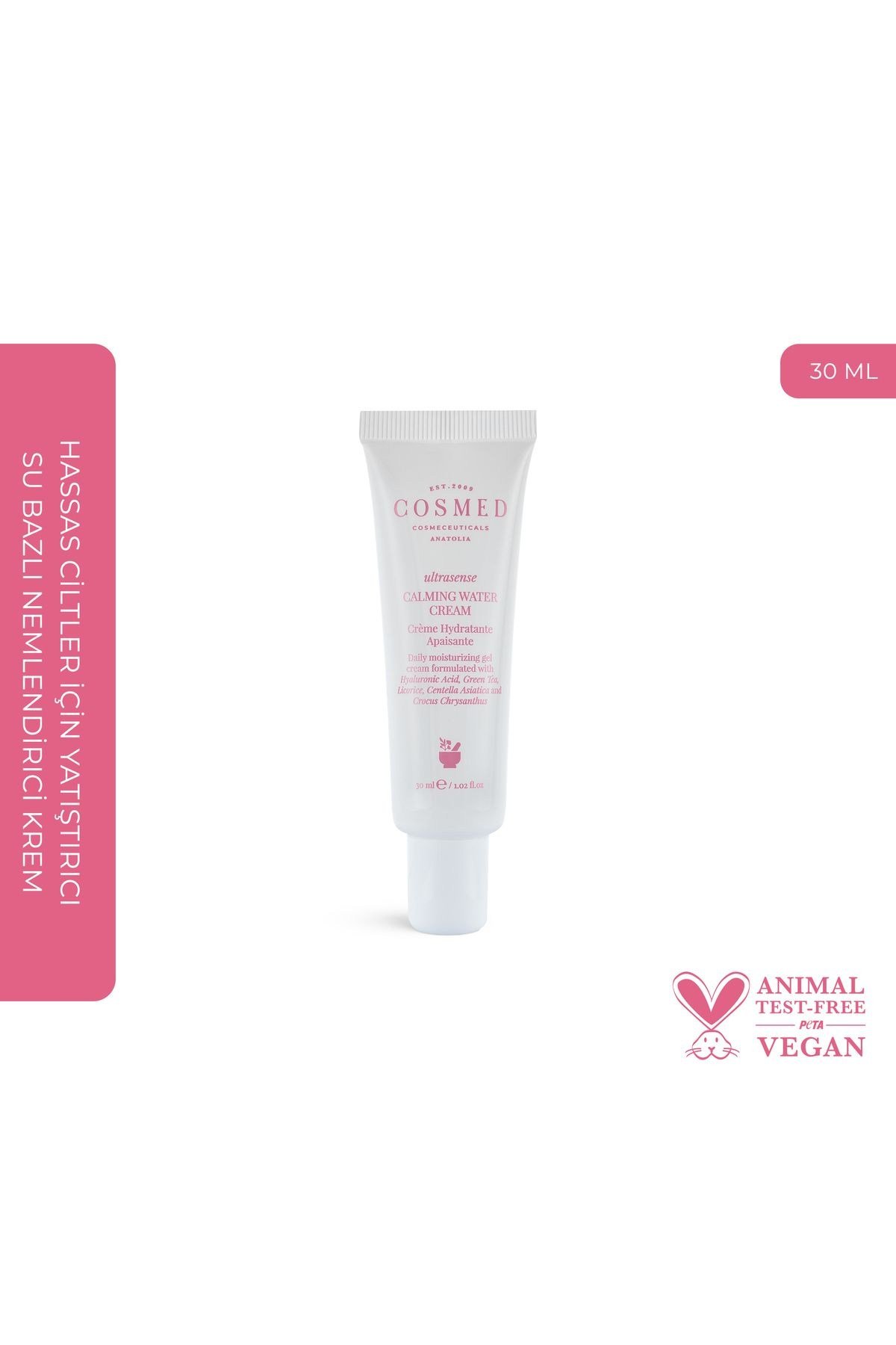 COSMED Ultrasense Calming Water Cream-hassas Ciltler Için Yatıştırıcı Su Bazlı Nemlendirici Yüz Kremi 30 ml