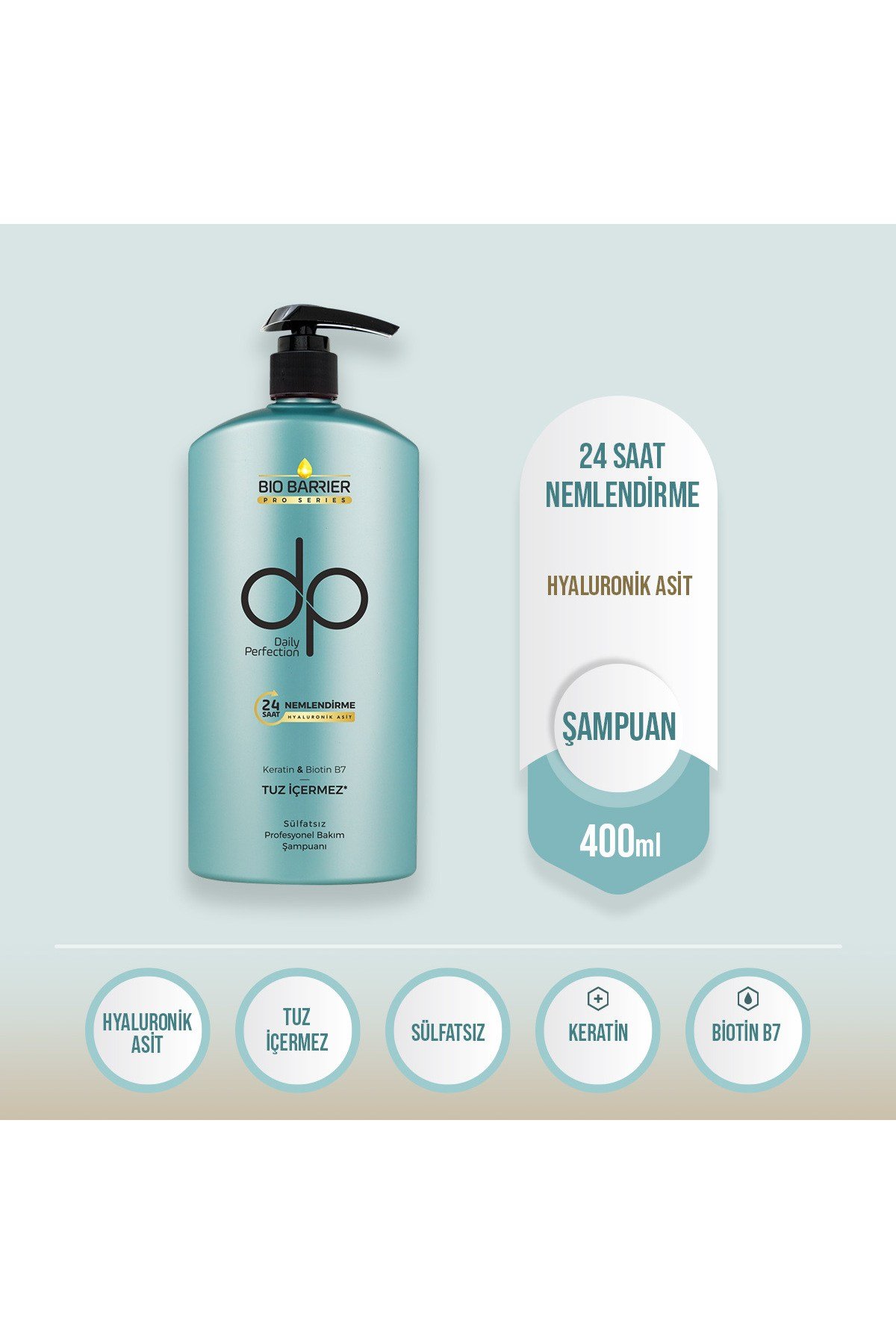 dp Daily Perfection Bio Barrier 24 Saat Nemlendirici Şampuan 400 ml