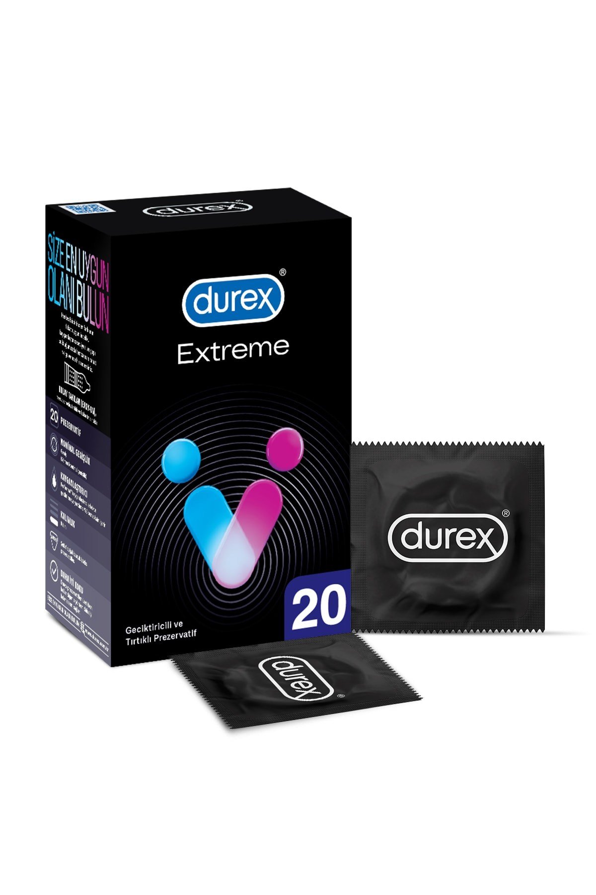 Durex Extreme 20'lı li ve Tırtıklı Prezervatif