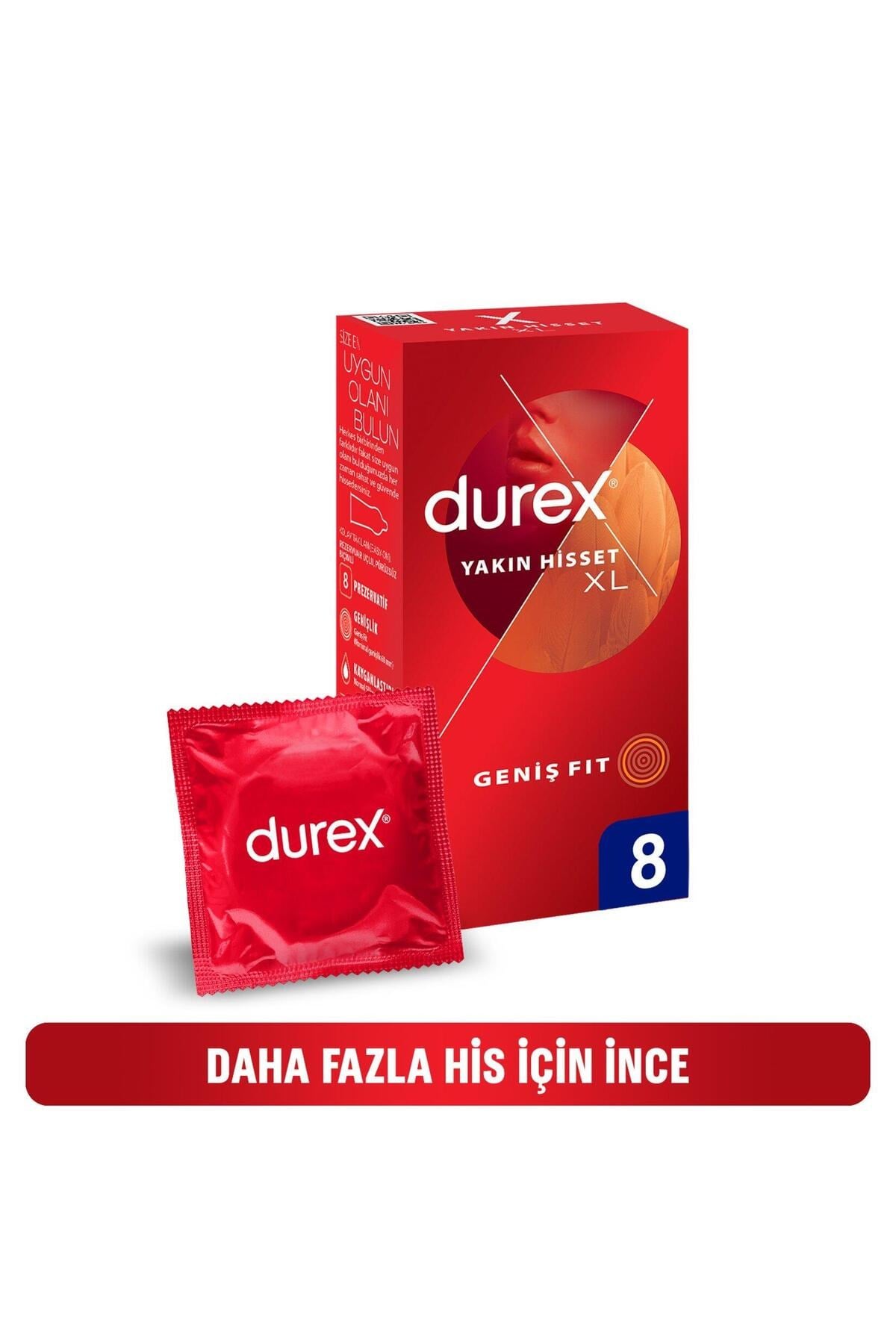 Durex Yakın Hisse Prezervatif xLarge Geniş Fit 8'li