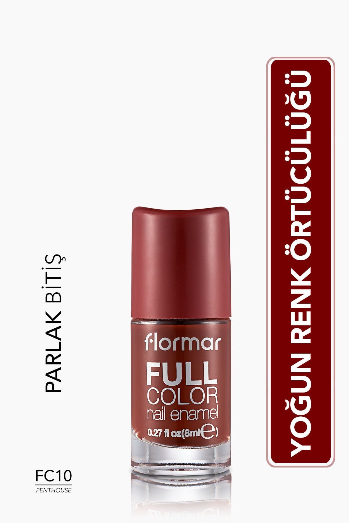 Flormar Yoğun Renk Veren Parlak Oje (KİREMİT KIRMIZISI)-full Color Nail Enamel-fc10 Penthouse-8690604310463