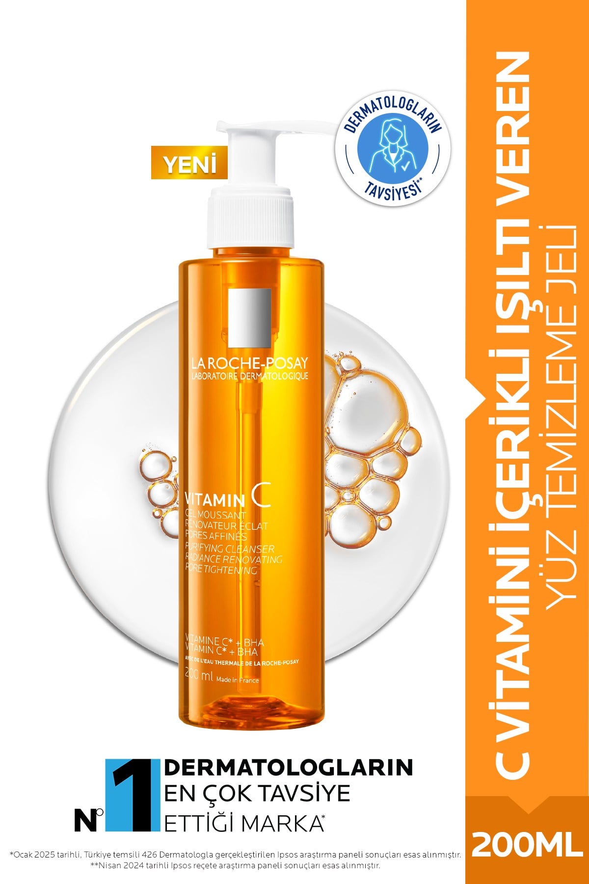 La Roche Posay C Vitamini İçerikli Işıltı Veren Yüz Temizleme Jeli