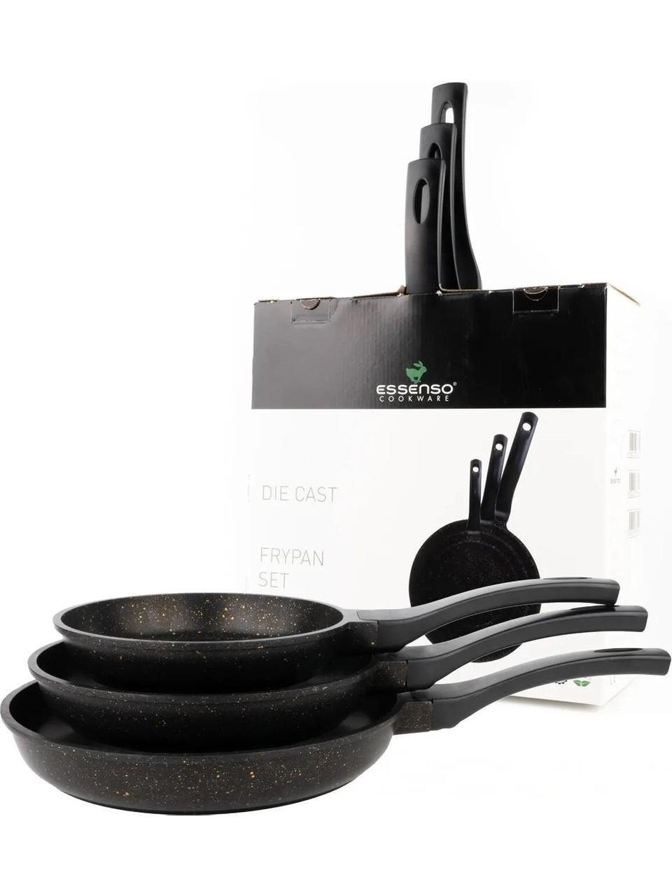 SİYAH DÖKÜM ÜÇLÜ TAVA SETİ (20-24-28 CM)