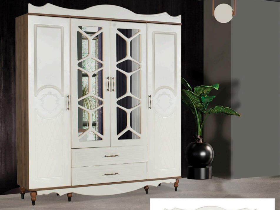 ALP MDF 4 KAPILI GARDIROP AKABE BEYAZ HATAY