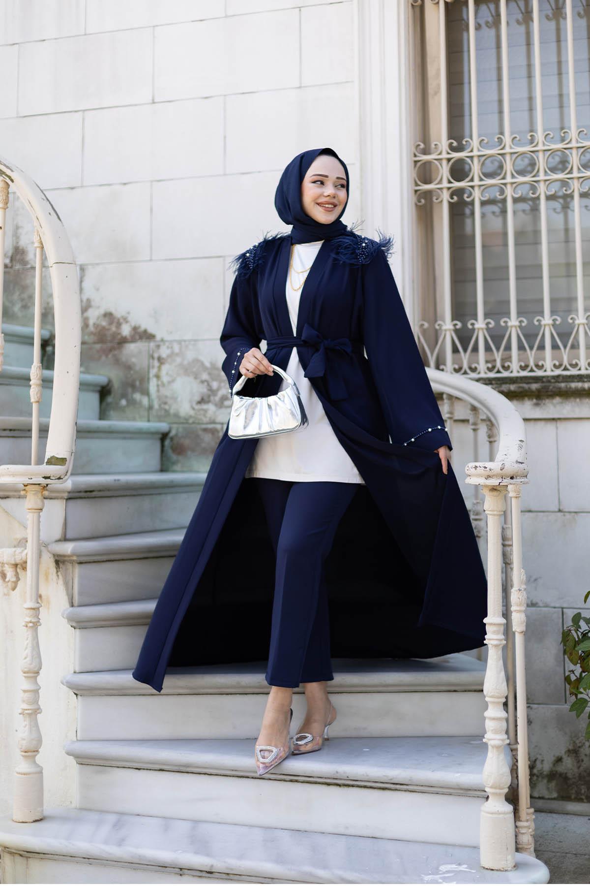 Tüylü Krep Abaya | Lacivet
