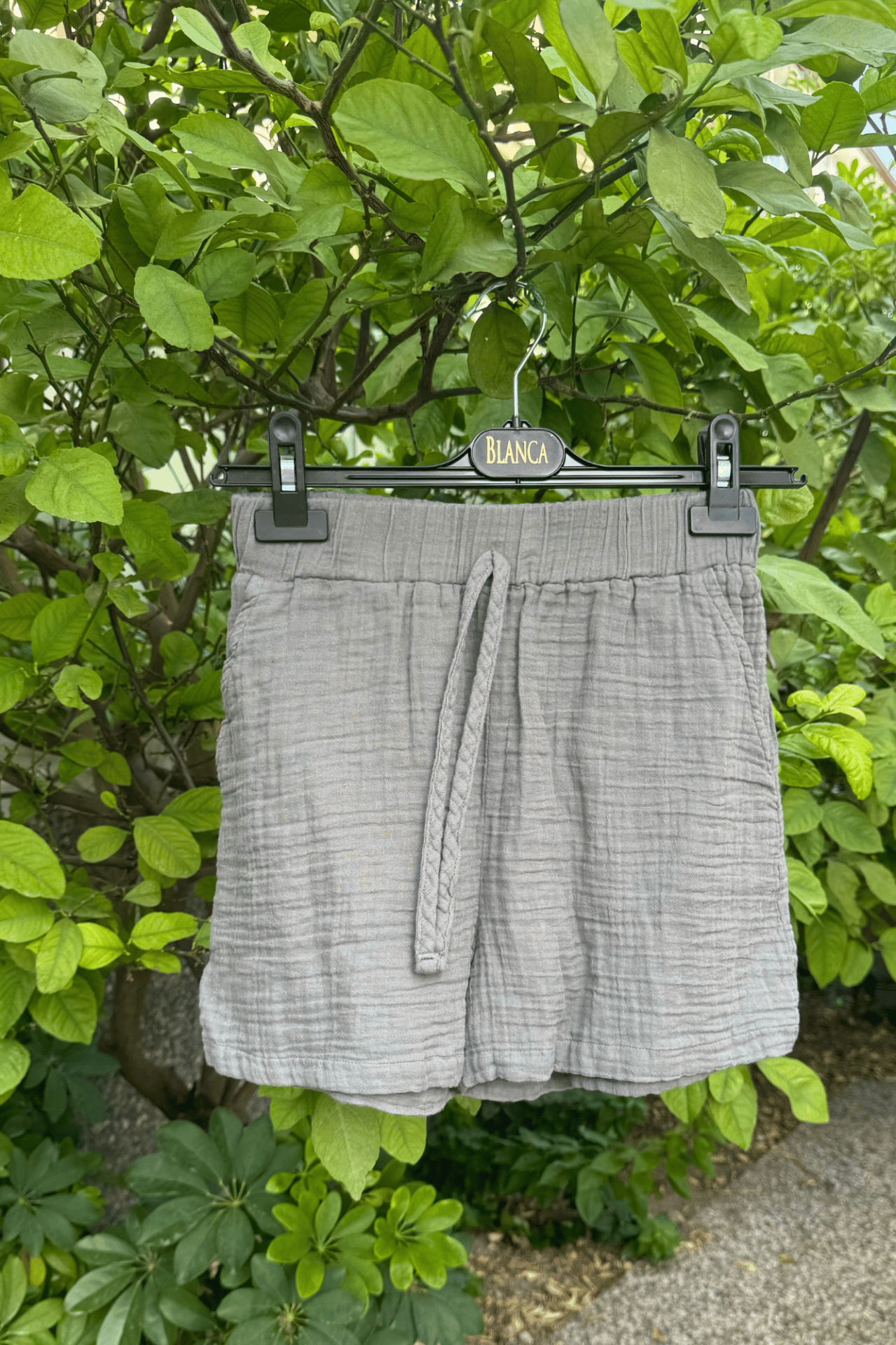 Basic Müslin Şort  Stone Dark Grey - Antrasit