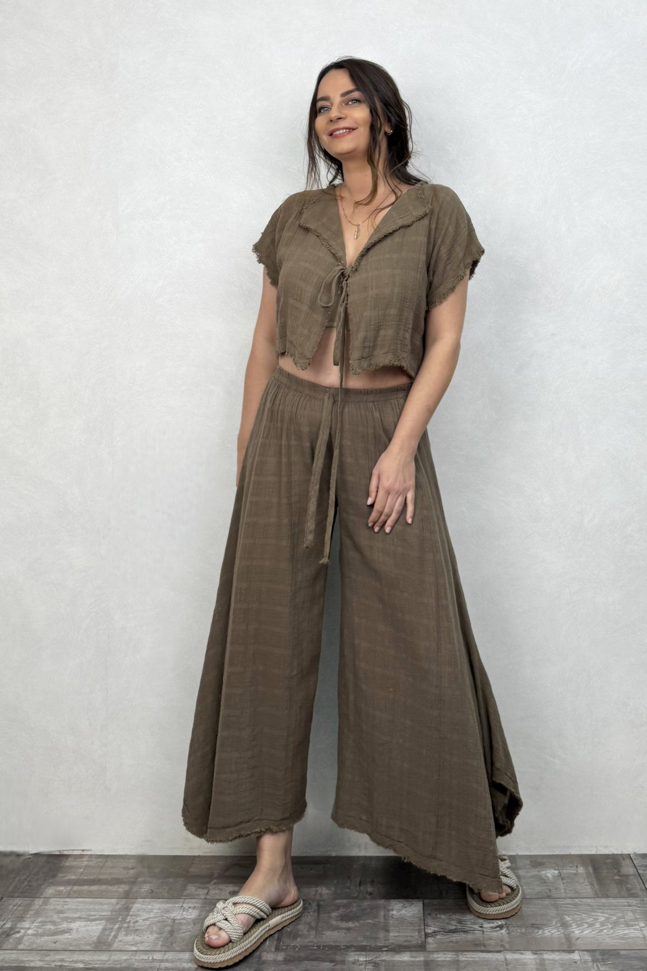 Vialis Müslin Pantolon Neutral Brown - Doğal Kahve