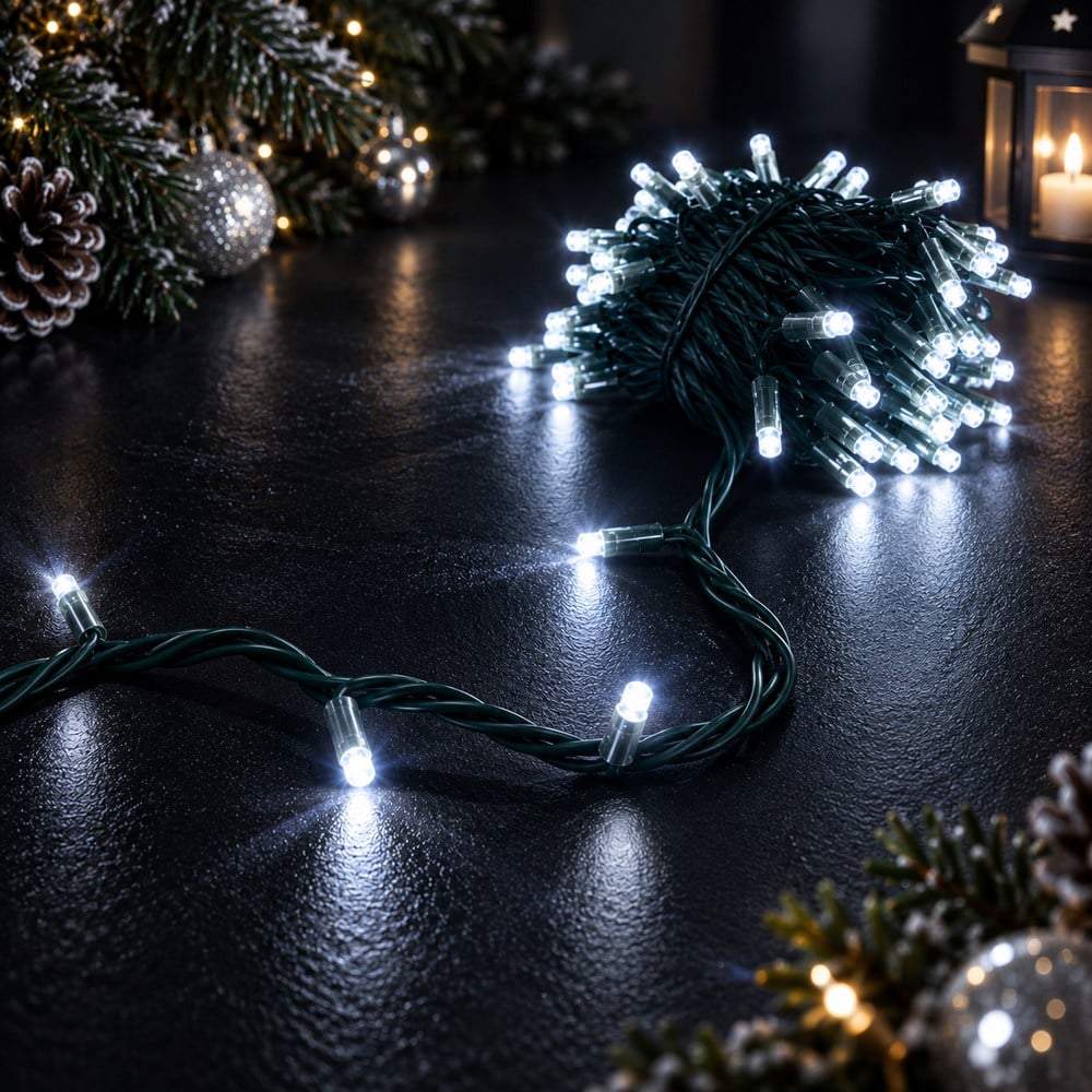 10 metre Eklenebilir İP Led Beyaz Işık Yeşil Kablo