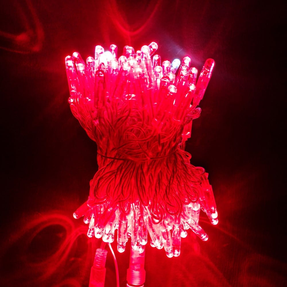 10 metre Eklenebilir İP Led Kırmızı Şeffaf Kablo 24V