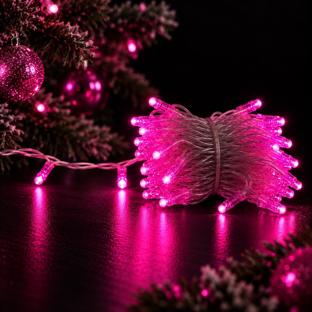 10 metre Eklenebilir İP Led Pembe Şeffaf Kablolu