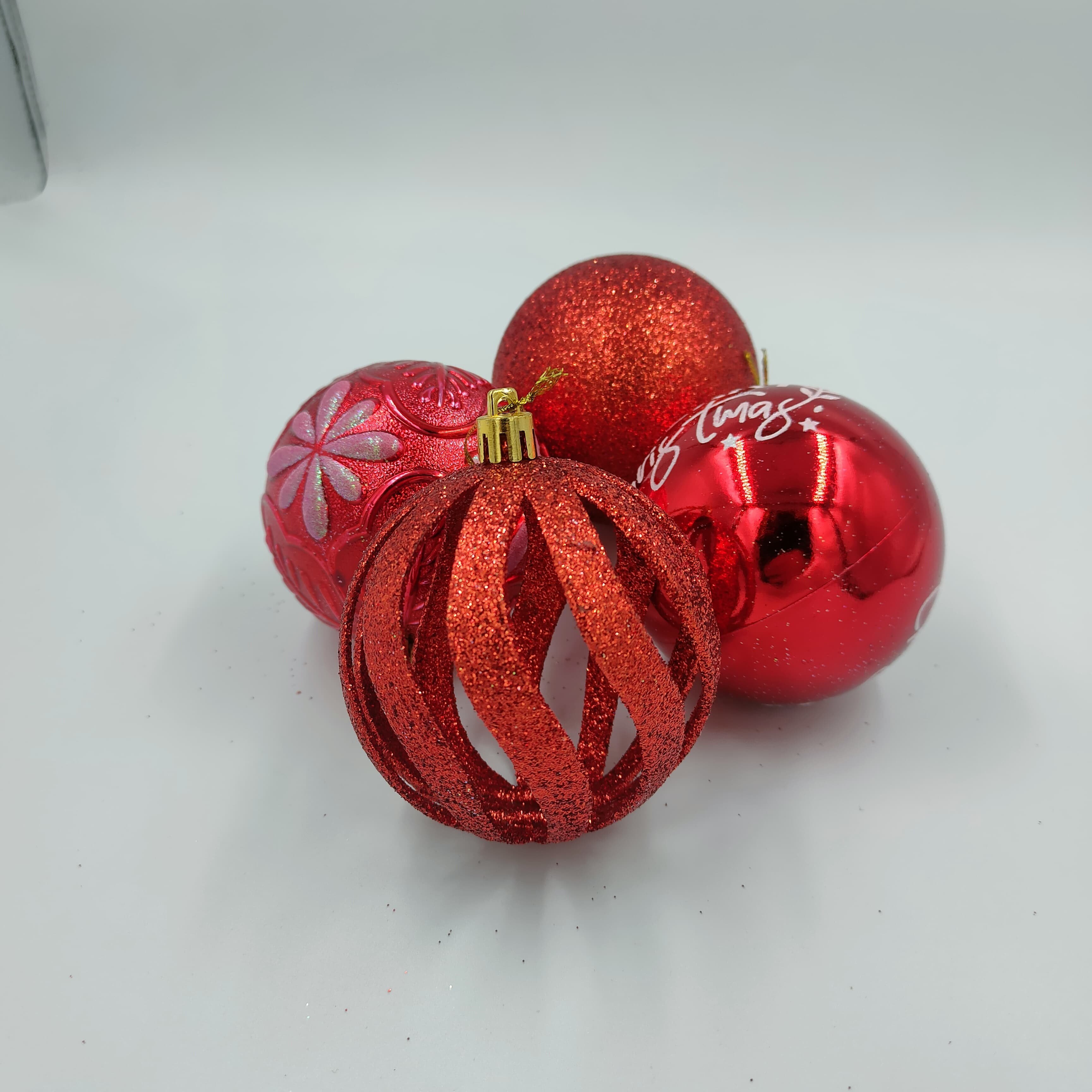 8 cm Yılbaşı Topu Red 24 Lü Set