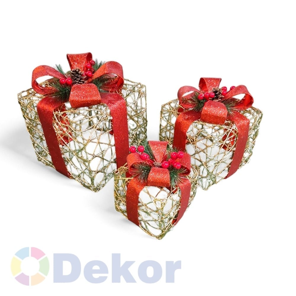 Hediye Kutusu 15/20/25 cm Altın Telli