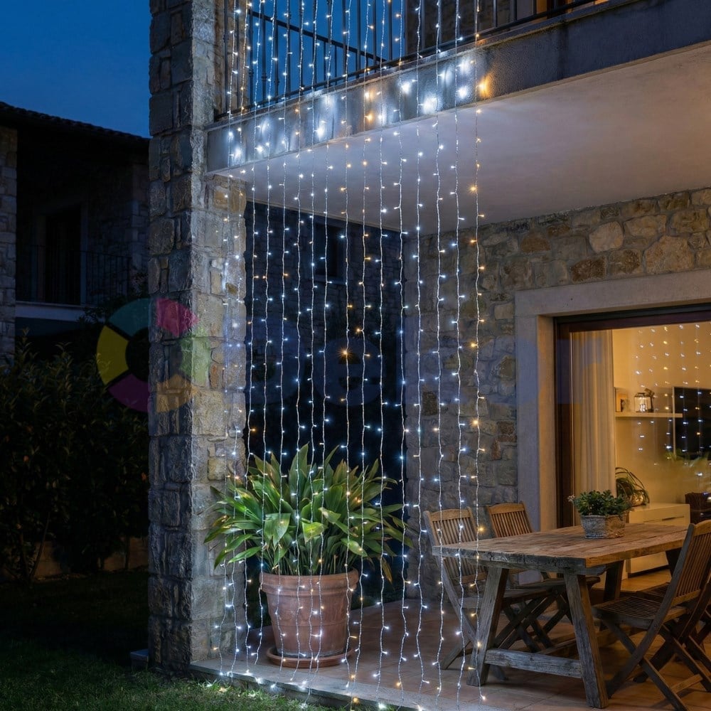 Perde Işık 1200L 2x6 mt Beyaza Günışığı Flaşlı