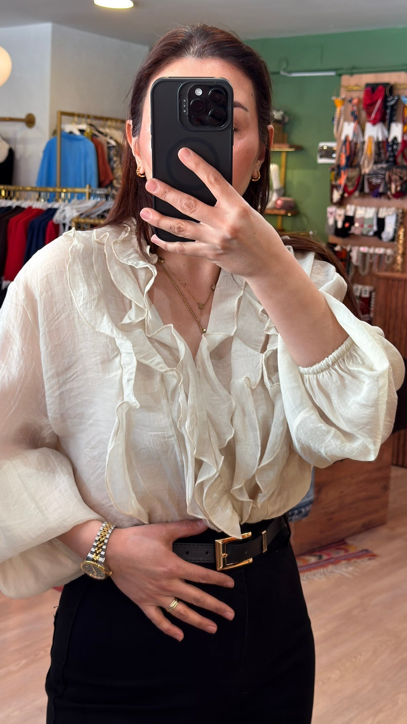 Fırfırlı Bluz Taş 