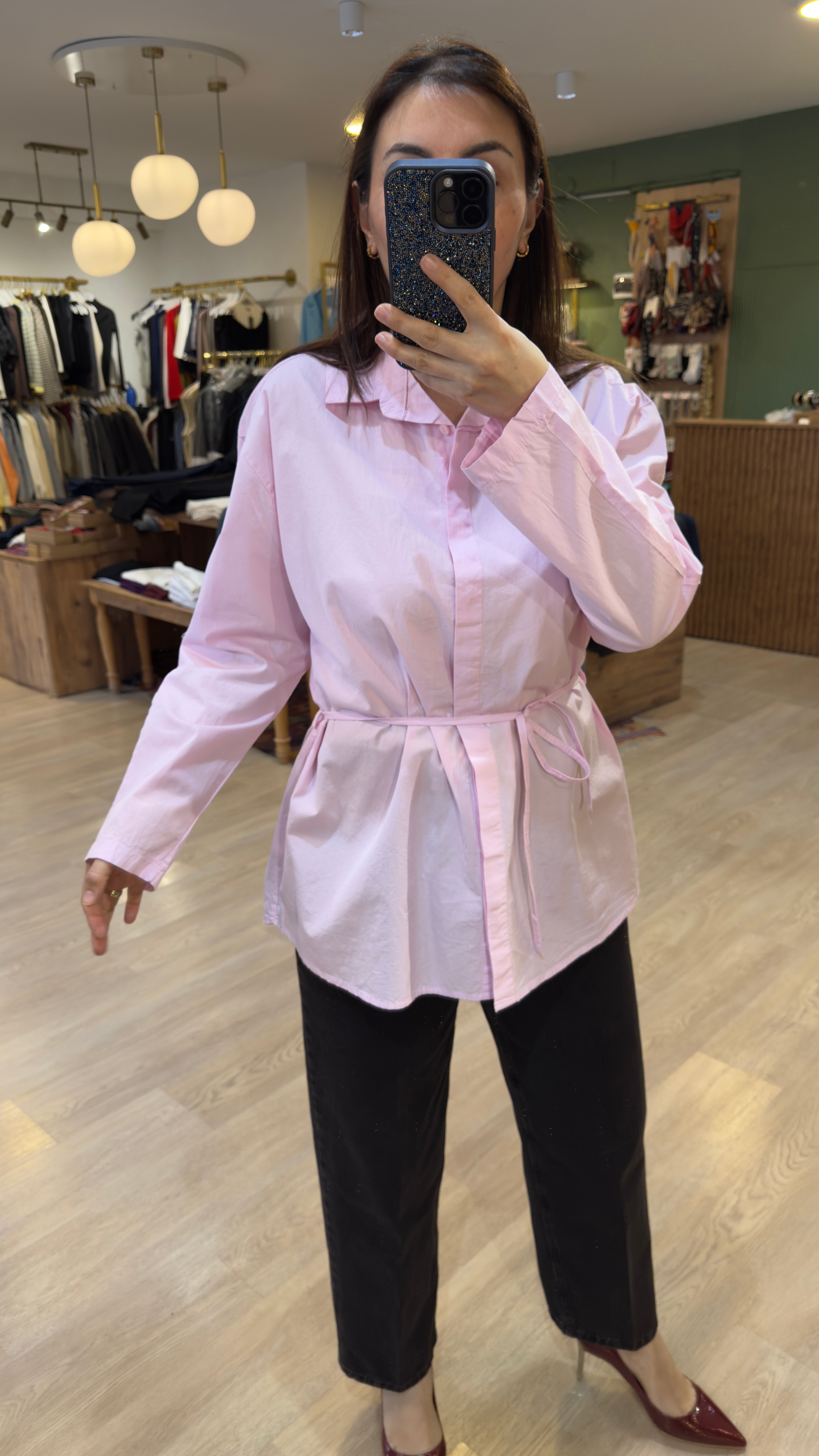 Kendinden Kemerli Gömlek Pembe · 8