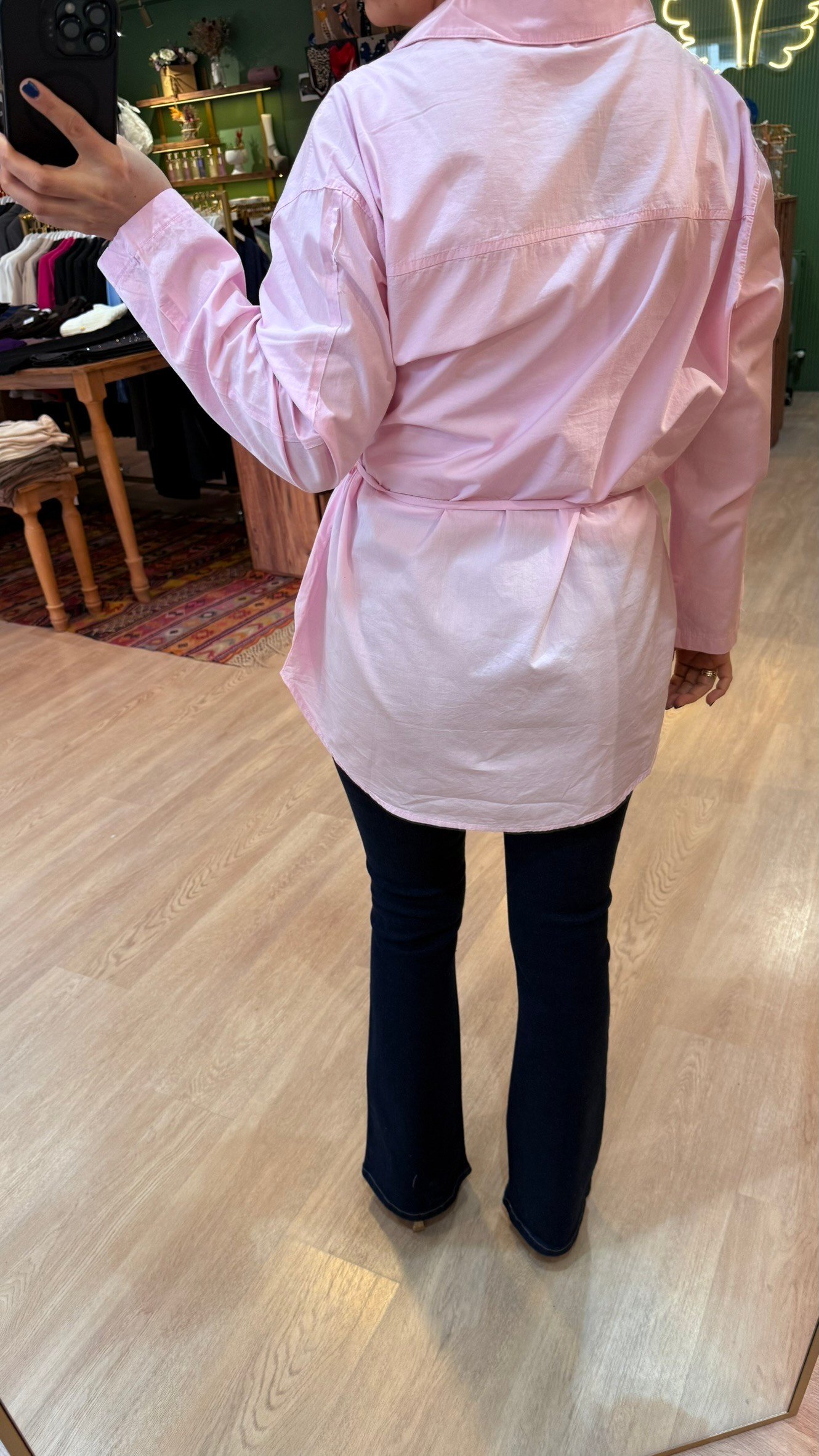 Kendinden Kemerli Gömlek Pembe · 3