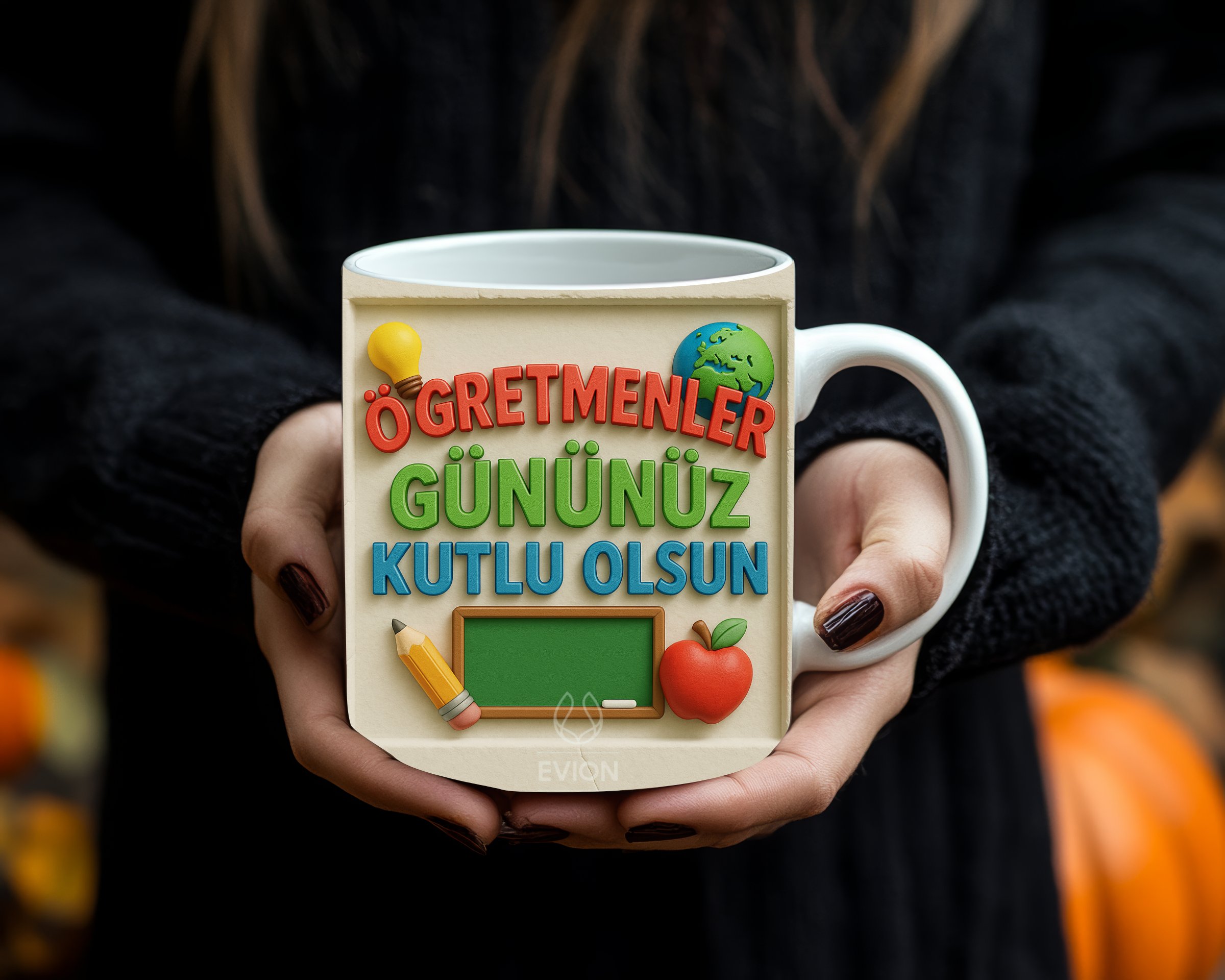 Öğretmenler Günü Hediyesi – 3D Özel Baskılı Porselen Kupa