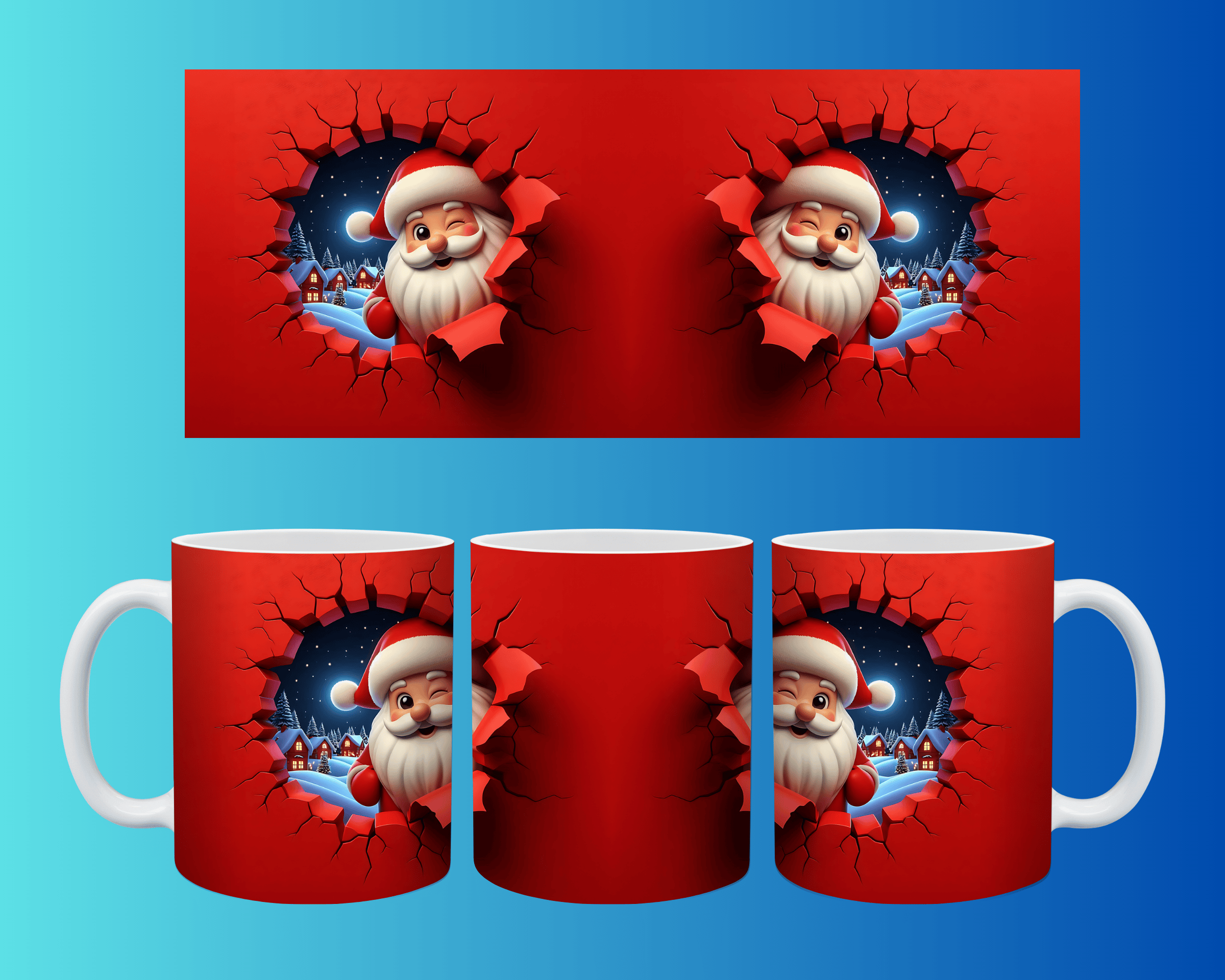 Yılbaşı ve Noel Konseptli Kupa – Renkli Özel Baskı Tasarım
