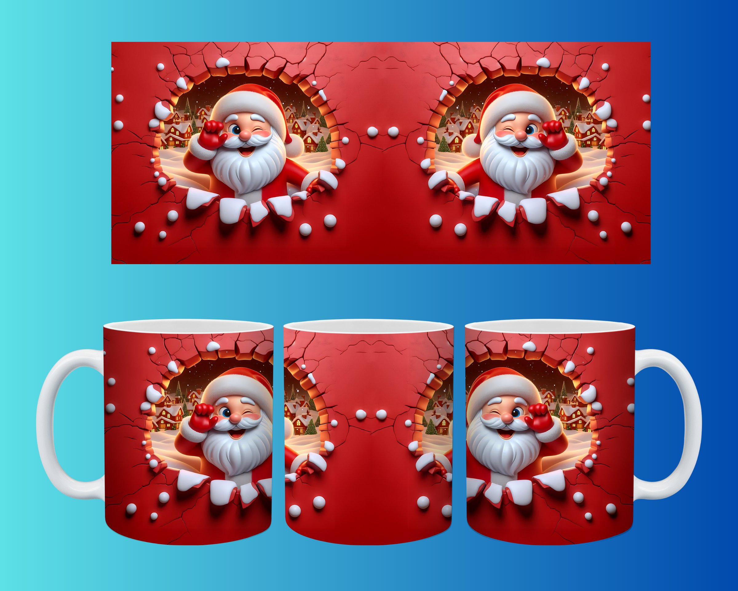 Yılbaşı ve Noel Konseptli Kupa – Renkli Özel Baskı Tasarım