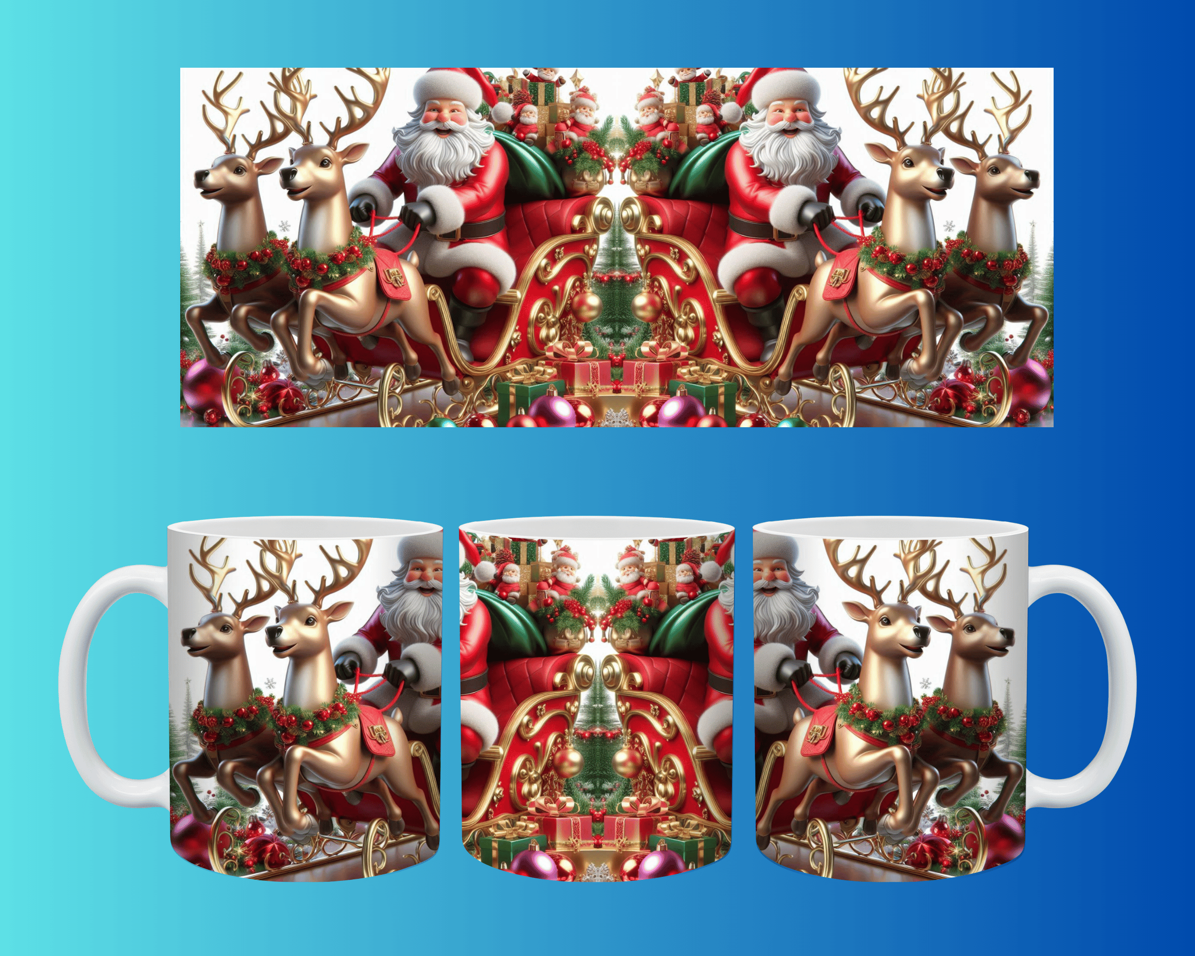 Yılbaşı ve Noel Konseptli Kupa – Renkli Özel Baskı Tasarım