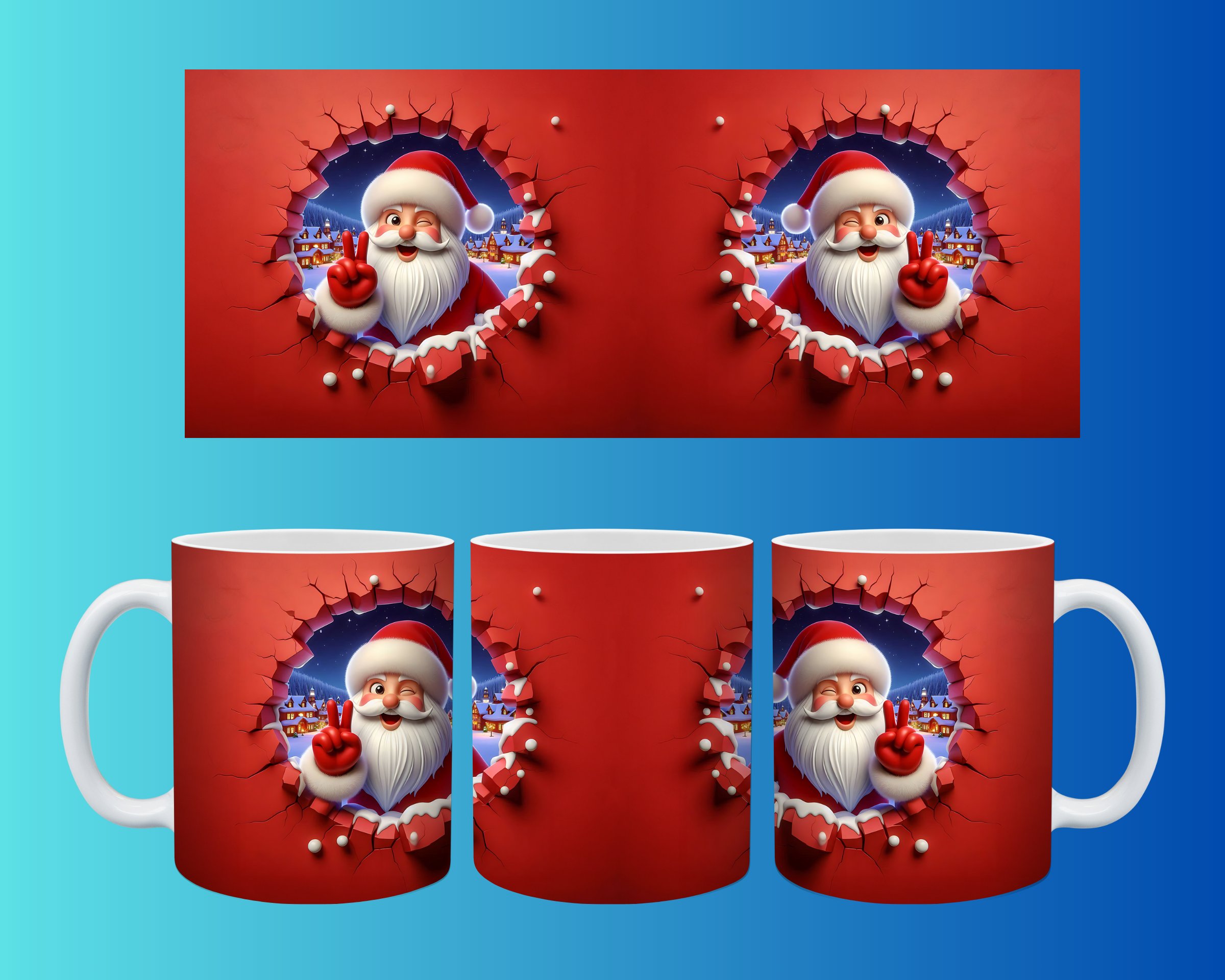 Yılbaşı ve Noel Konseptli Kupa – Renkli Özel Baskı Tasarım