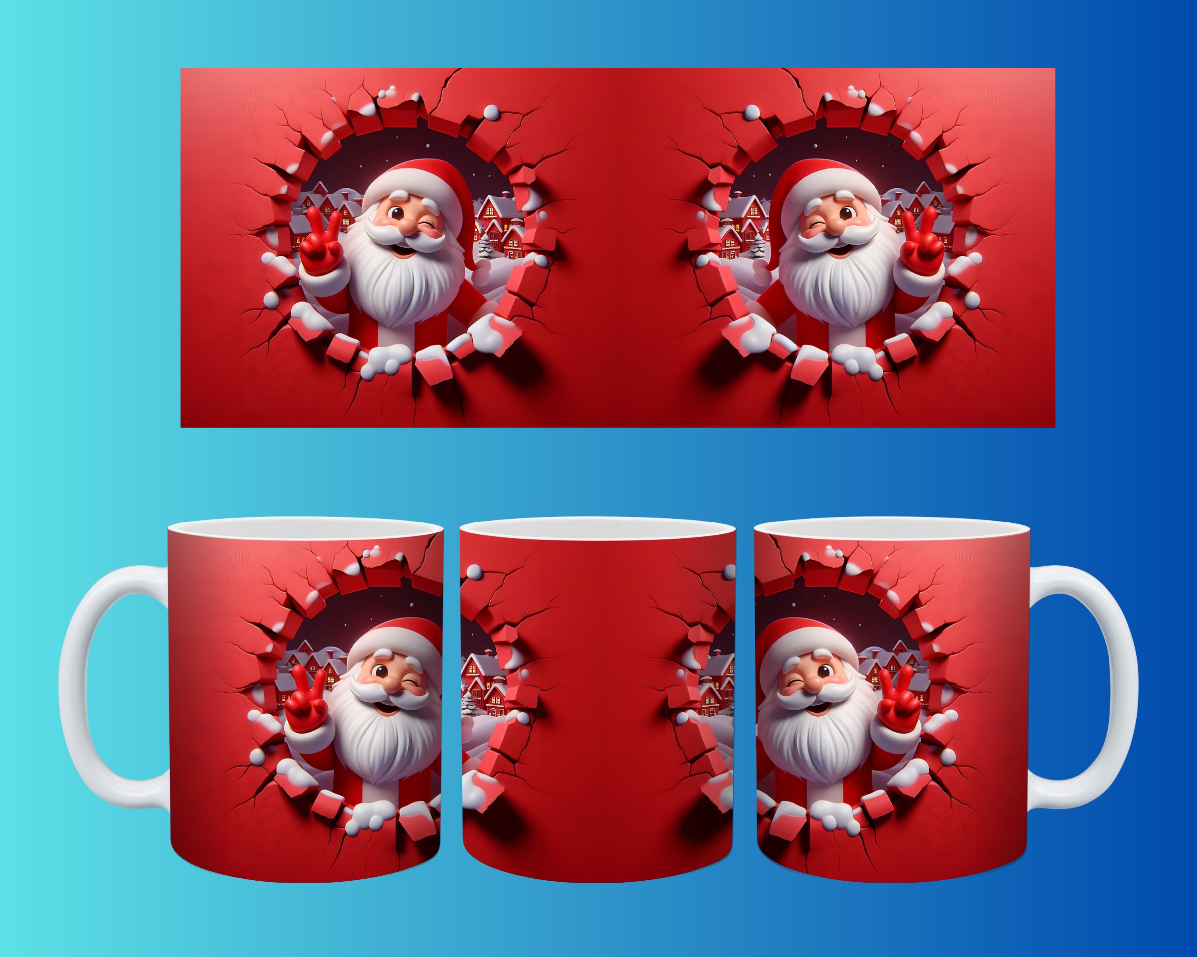 Yılbaşı ve Noel Konseptli Kupa – Renkli Özel Baskı Tasarım