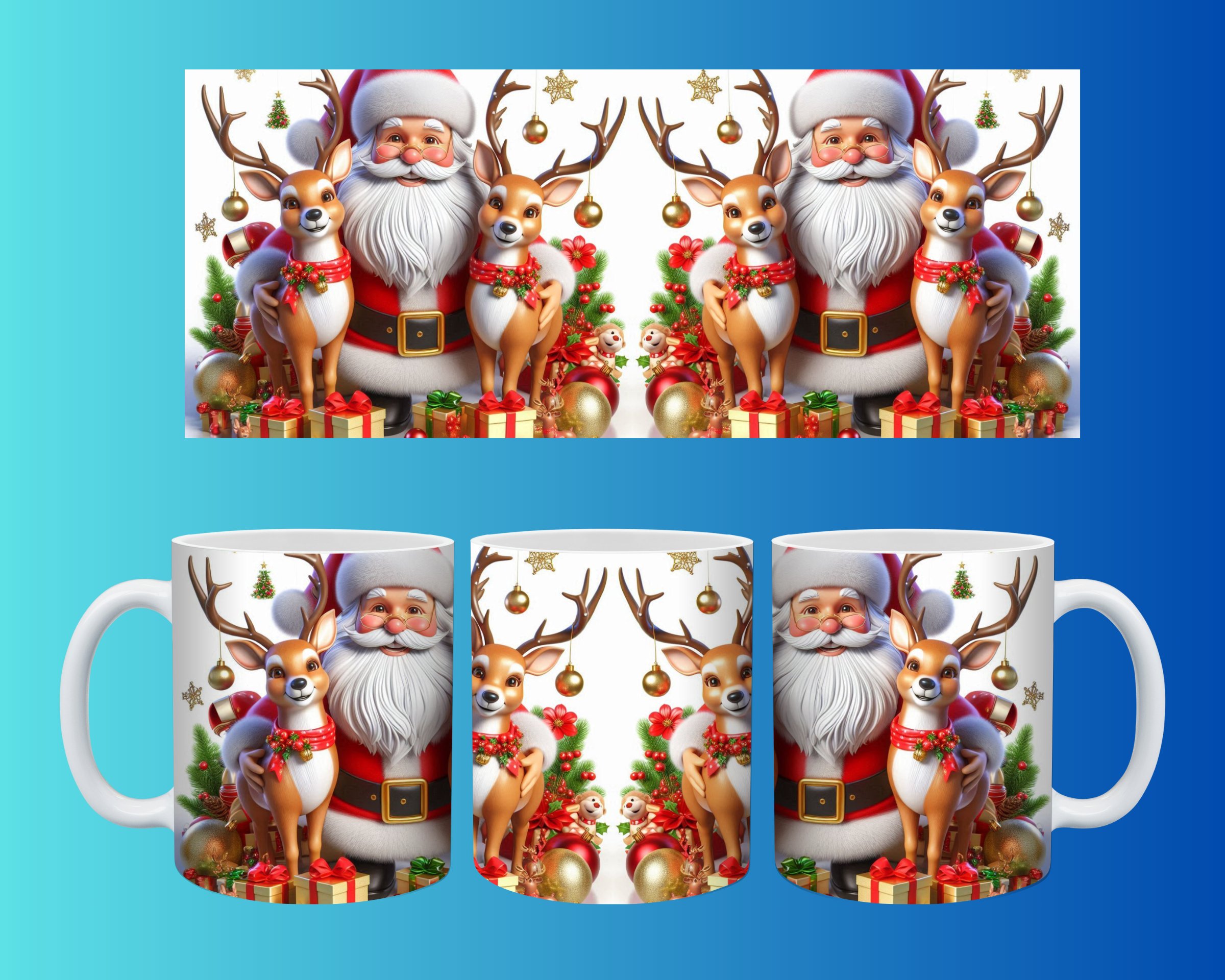 Yılbaşı ve Noel Konseptli Kupa – Renkli Özel Baskı Tasarım