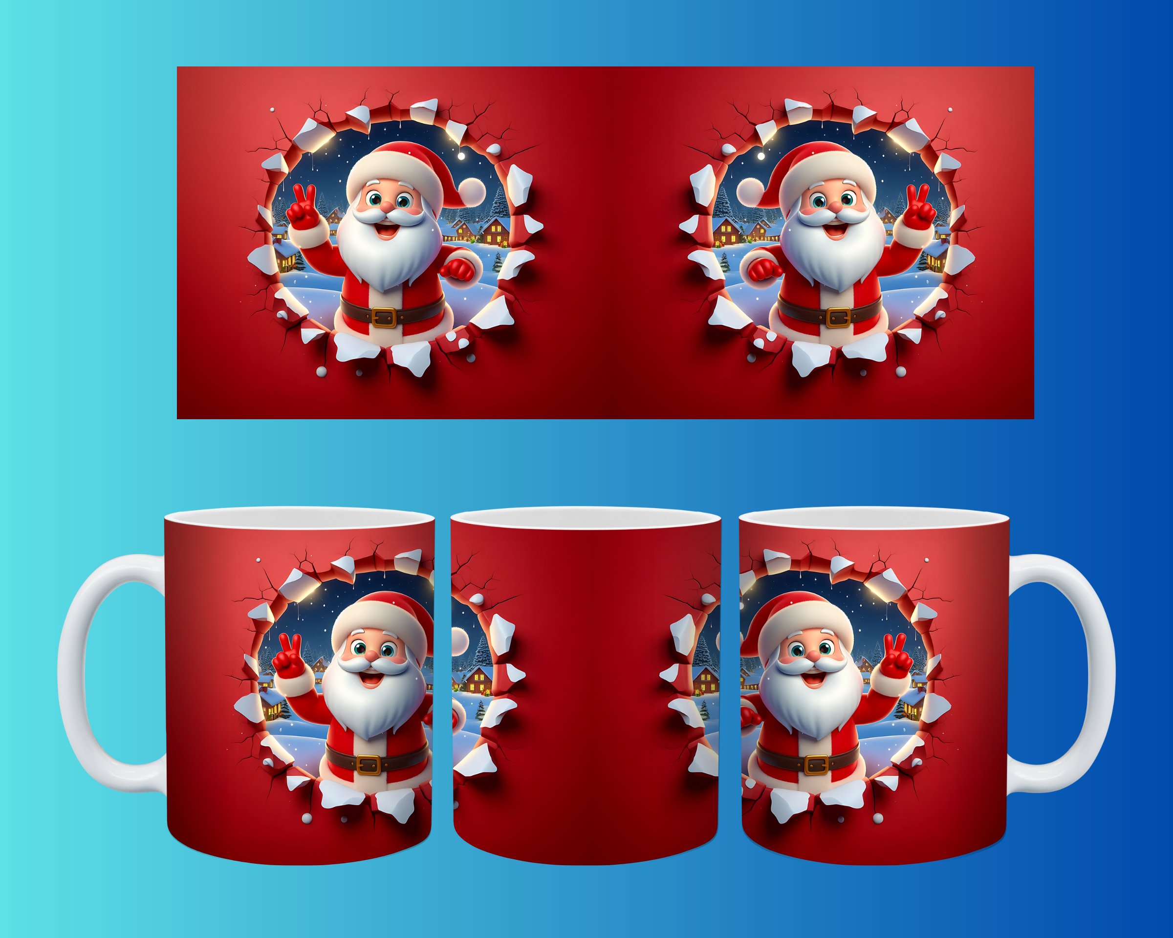 Yılbaşı ve Noel Konseptli Kupa – Renkli Özel Baskı Tasarım