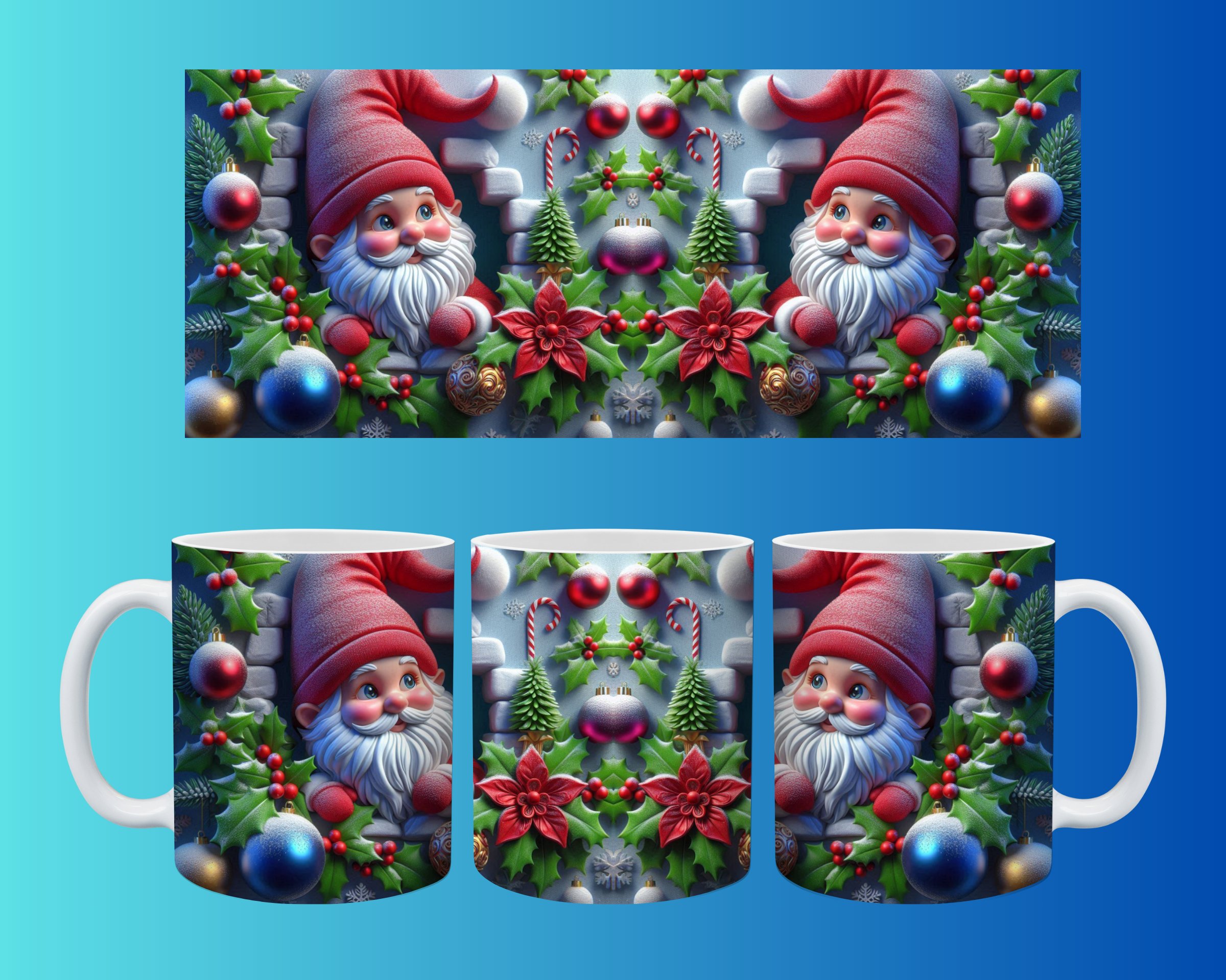 Yılbaşı ve Noel Konseptli Kupa – Renkli Özel Baskı Tasarım