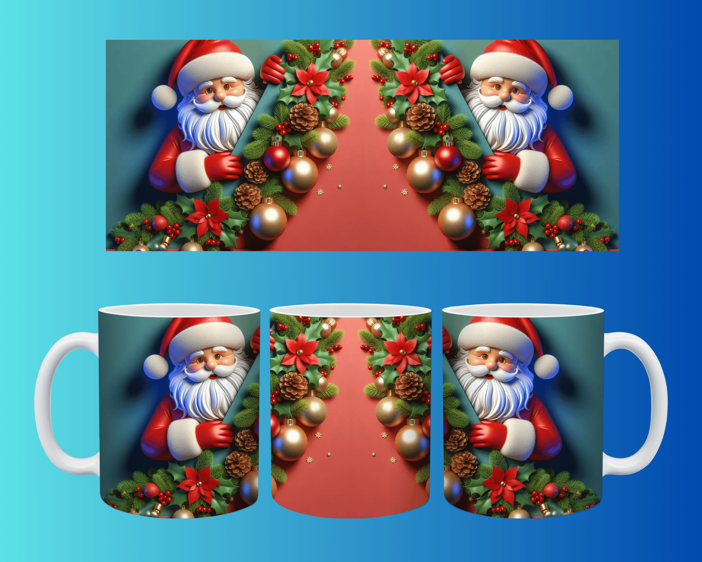 Yılbaşı ve Noel Konseptli Kupa – Renkli Özel Baskı Tasarım