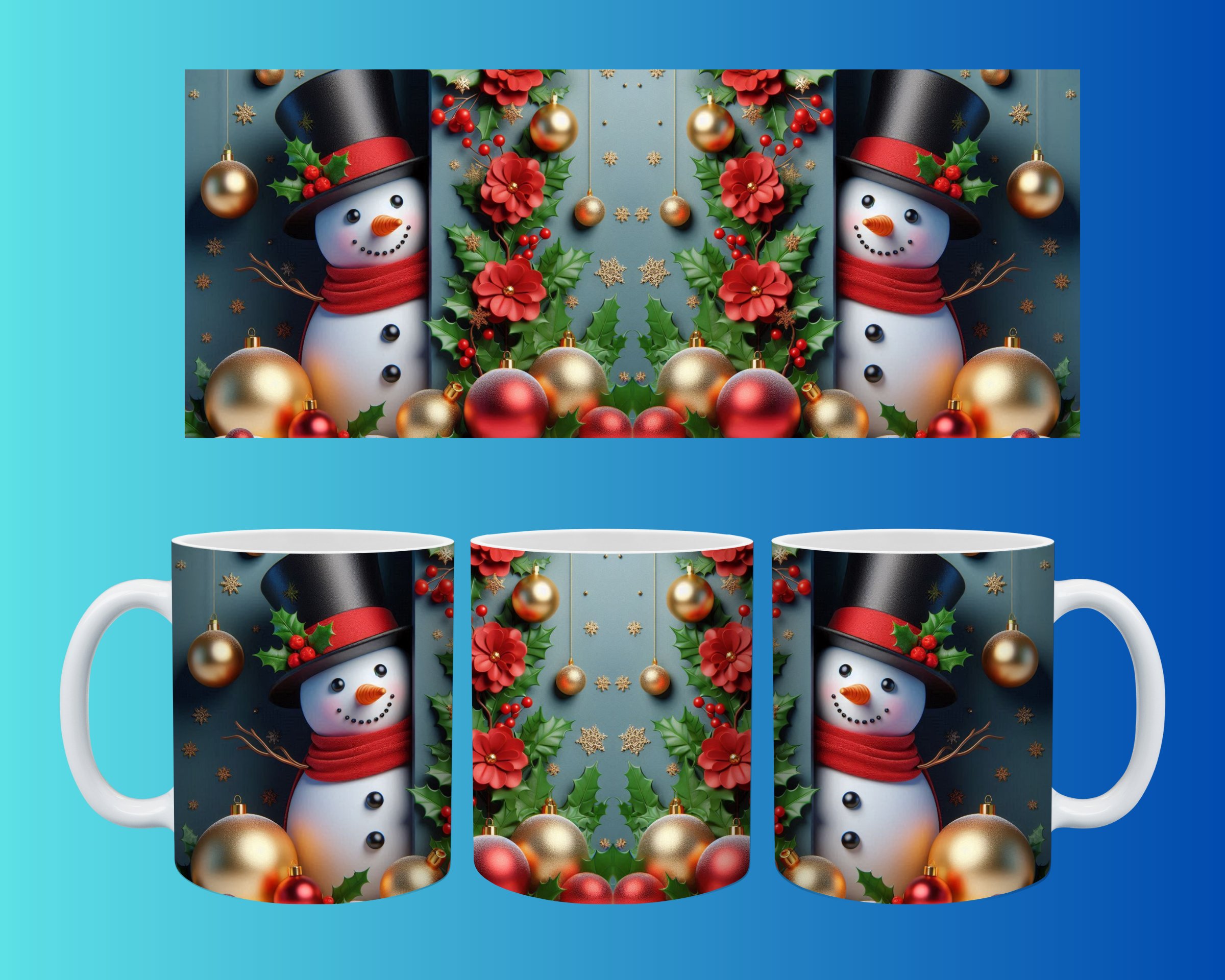 Yılbaşı ve Noel Konseptli Kupa – Renkli Özel Baskı Tasarım