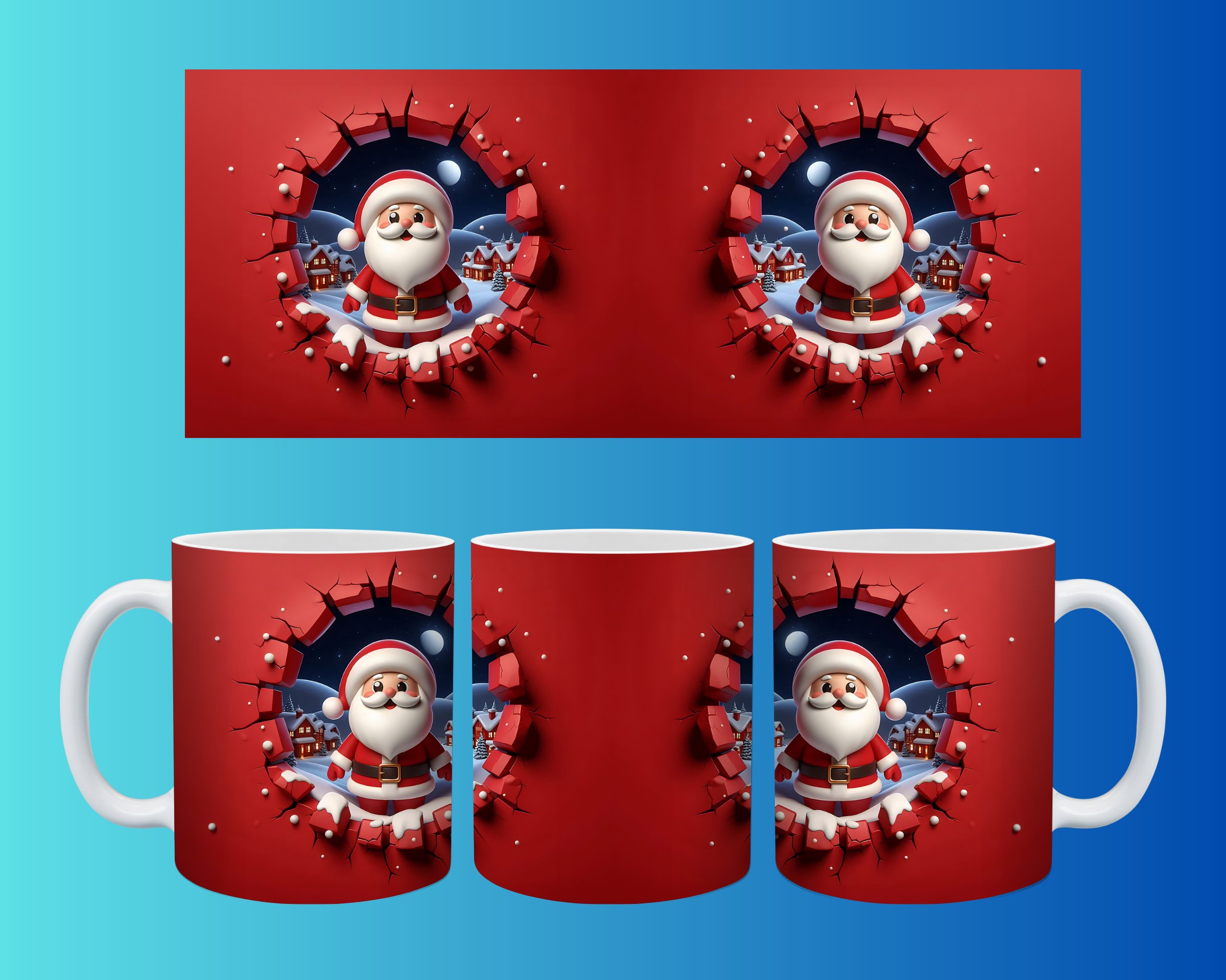 Yılbaşı ve Noel Konseptli Kupa – Renkli Özel Baskı Tasarım