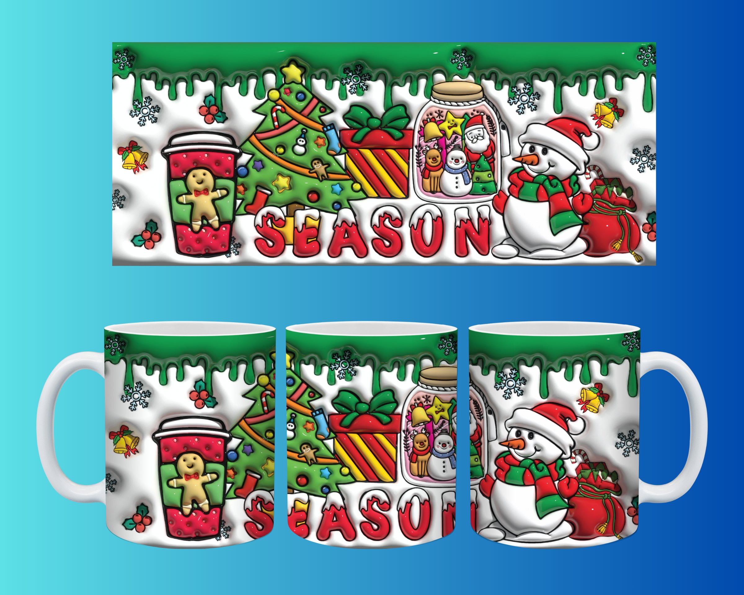 Yılbaşı ve Noel Konseptli Kupa – Renkli Özel Baskı Tasarım