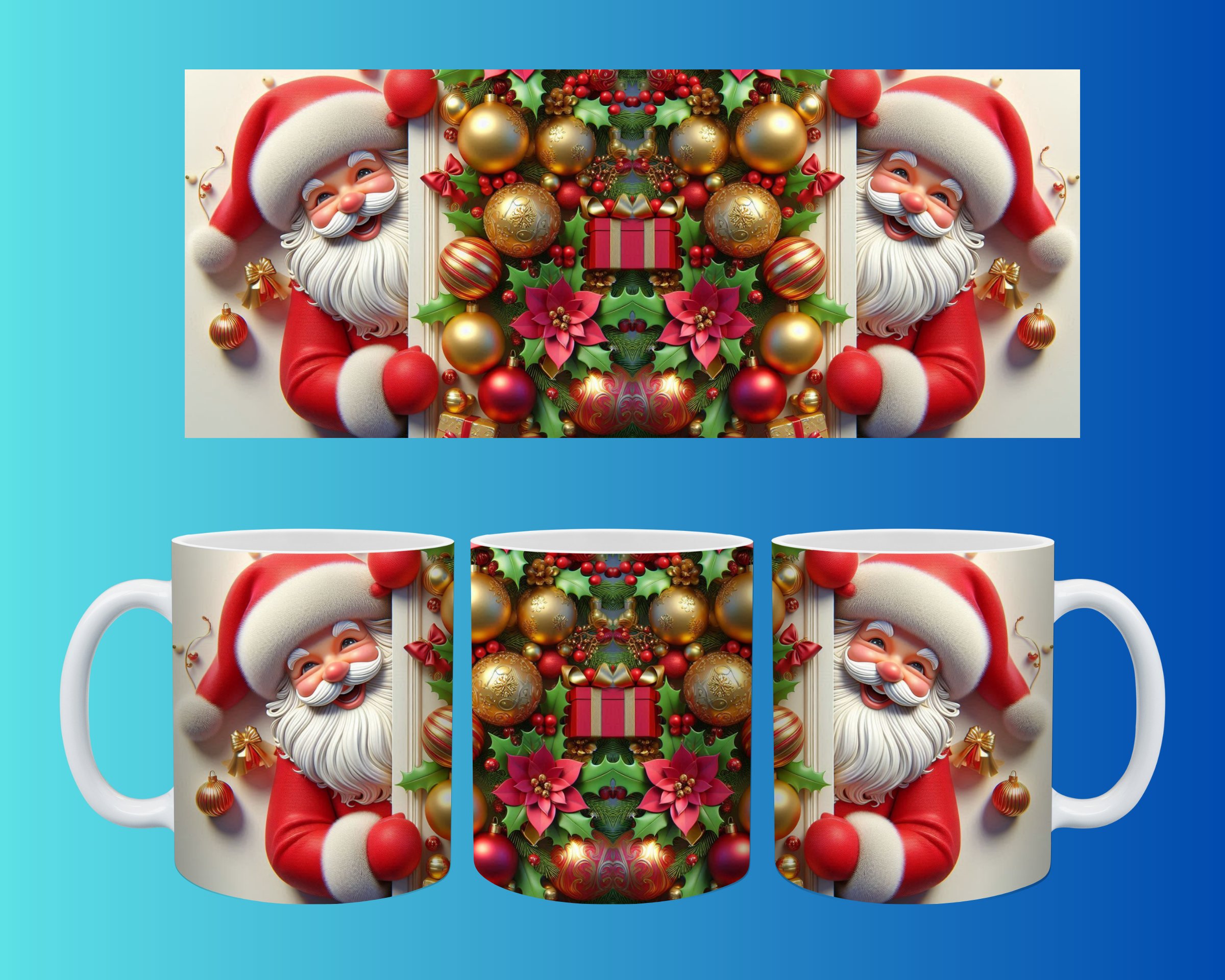 Yılbaşı ve Noel Konseptli Kupa – Renkli Özel Baskı Tasarım