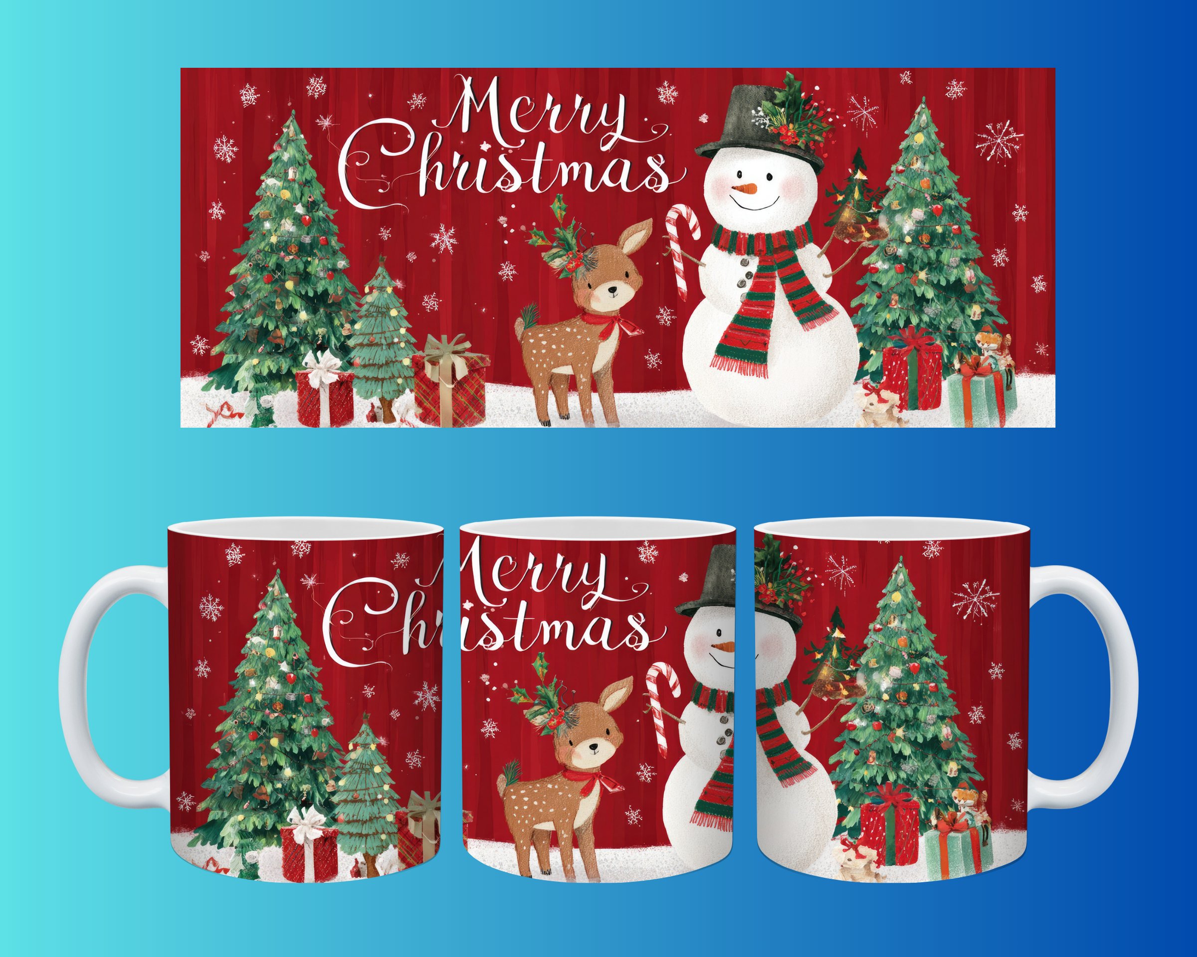 Yılbaşı ve Noel Konseptli Kupa – Renkli Özel Baskı Tasarım