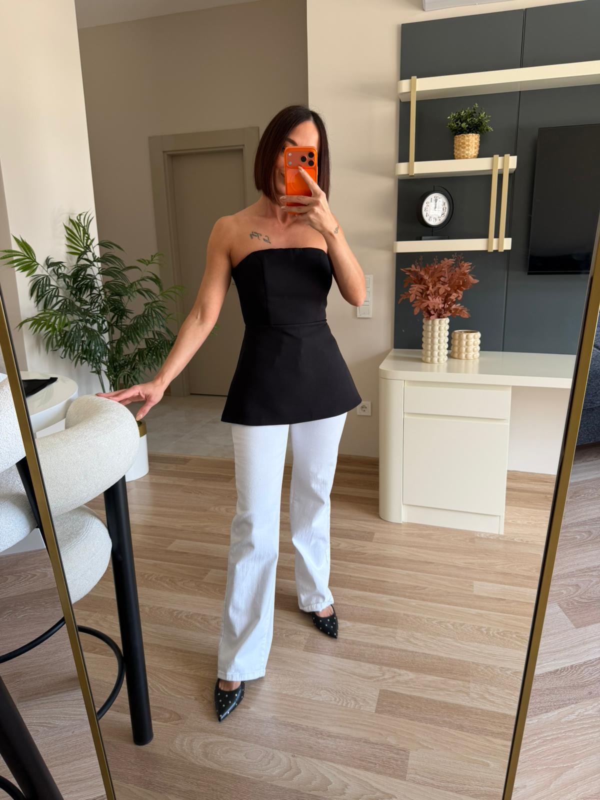 Beyaz Düz Kesim Jean