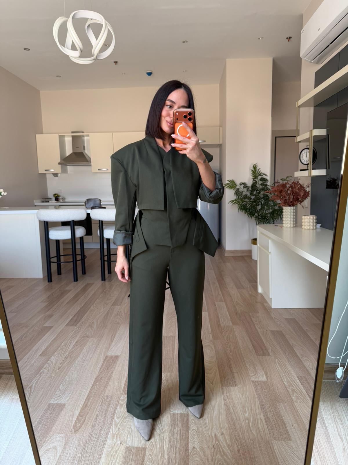 Haki Tasarım Blazer Ceket Pantolon Takım