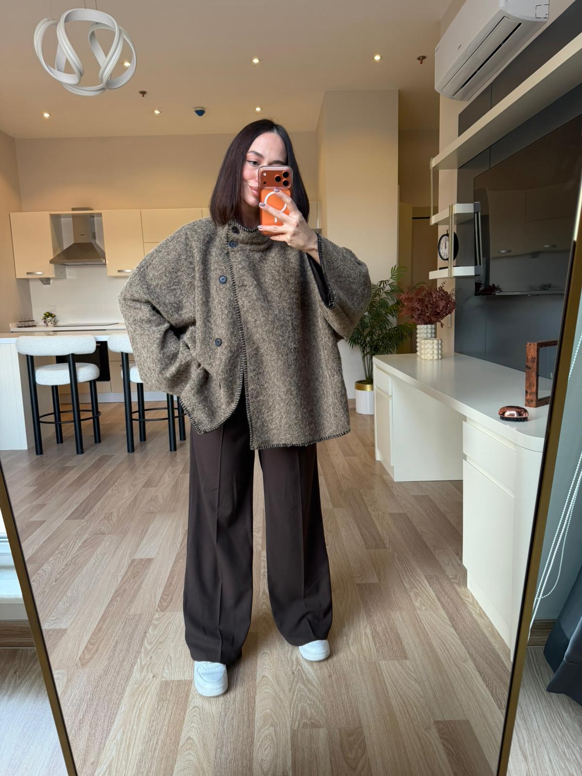 Kahve Kıvırcık Peluş Panço