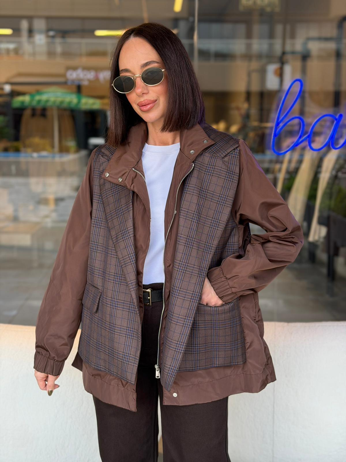 Kahve Tasarım Blazer Görünümlü Ceket