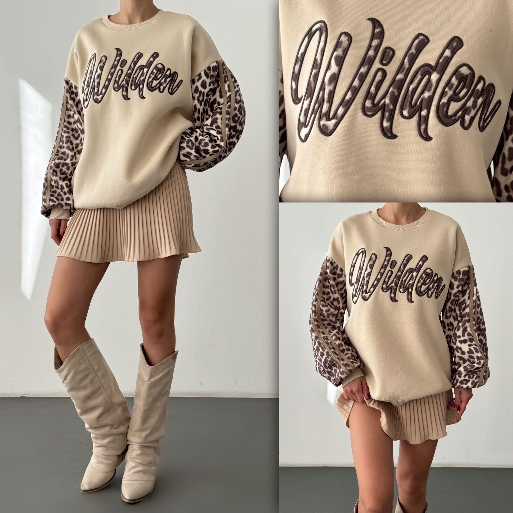 Krem Wilden Leopar Sweat
