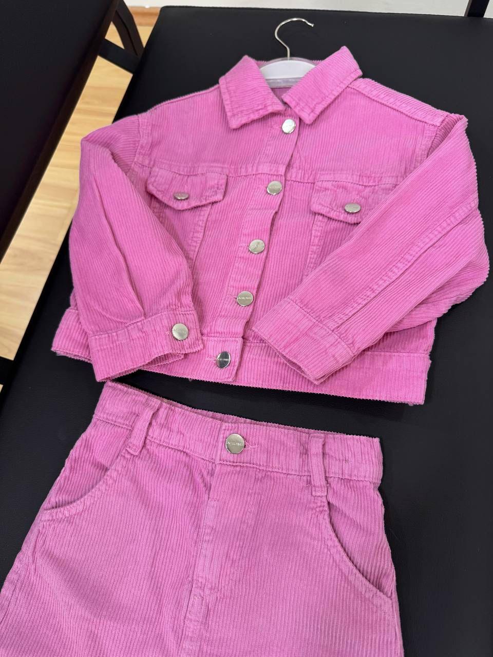 Pembe Kadife Etekli Takım