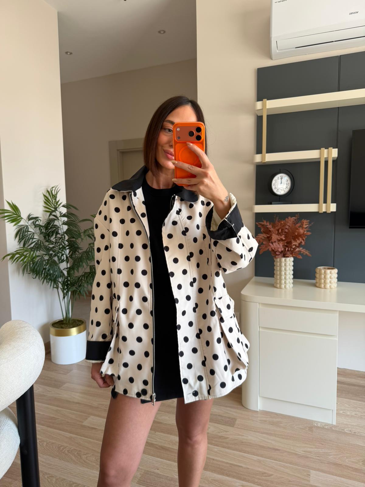 Puantiye Desenli Premium Ceket (ÖN SİPARİŞ)