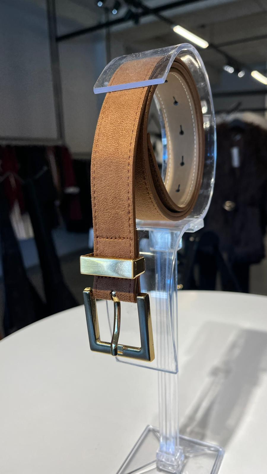 Taba Süet Gold Tokalı Kemer