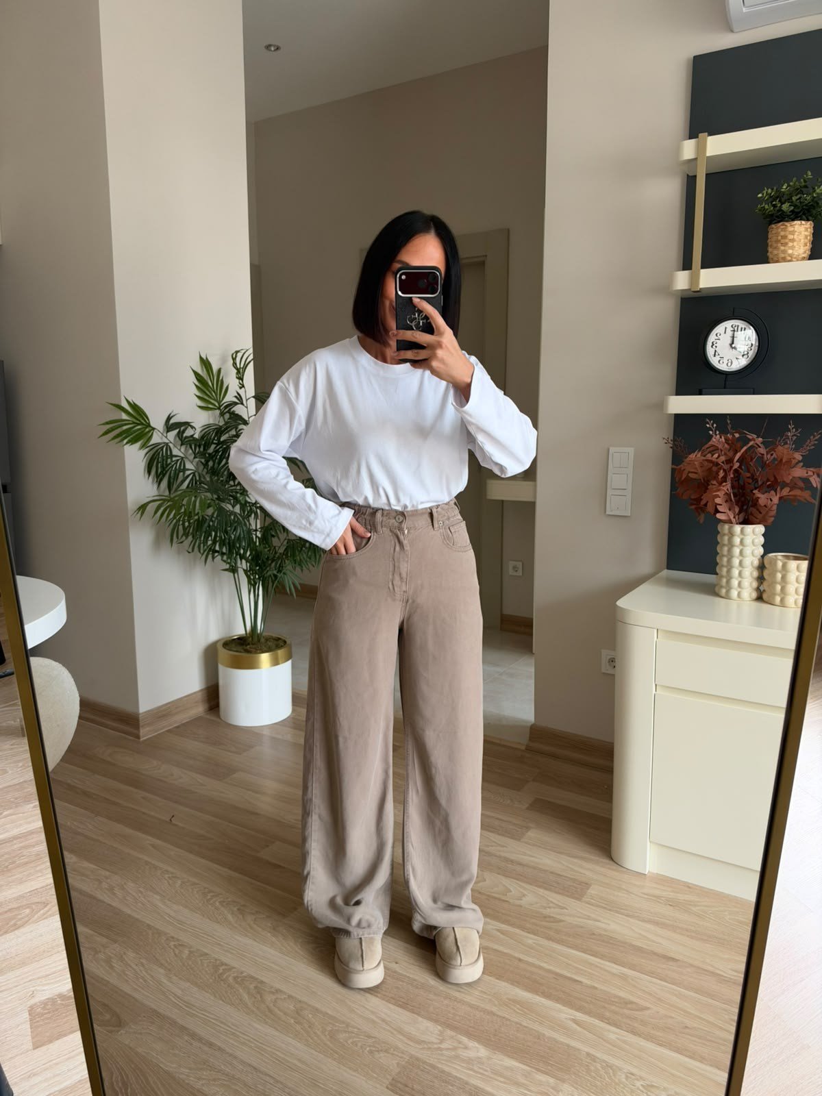 Toprak Rengi Beli Lastikli Tensel Denim