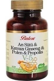 BALEN V5 ARI SÜTÜ&KIRMIZI GİNSENG&PROPOLİS TABLET 60TABLET