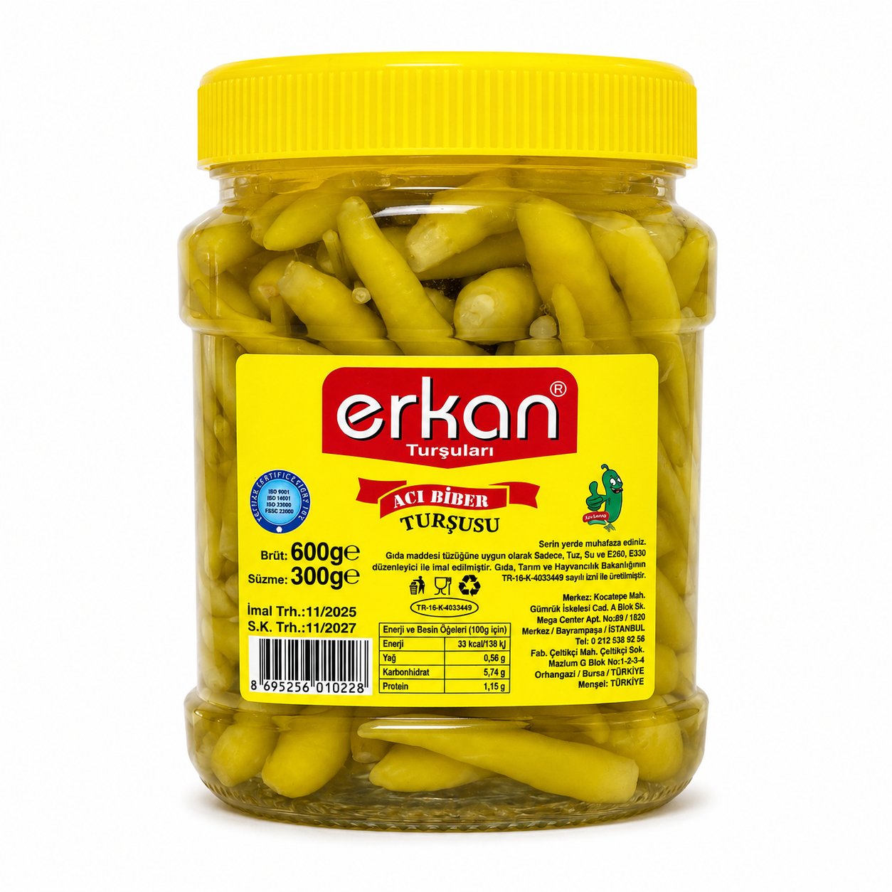 ERKAN ACI BİBER TUŞUSU 600 G