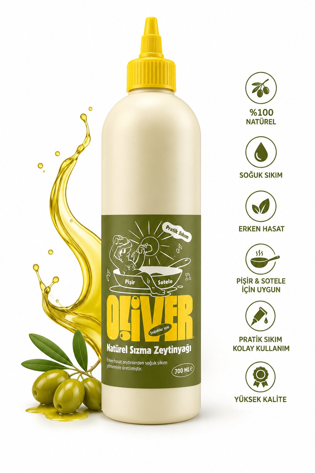 OLİVER NATUREL SIZMA ZEYTİNYAĞI 700 ML