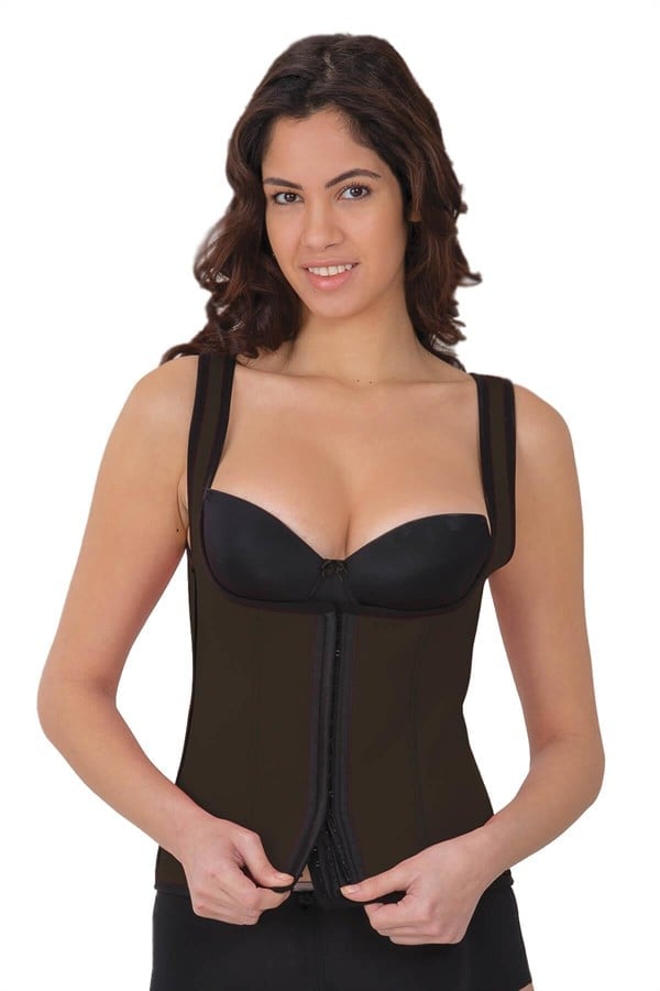 Arias Closet Kahverengi MI 9173 Terletici Agraflı Göğsü Açık Atlet Korse