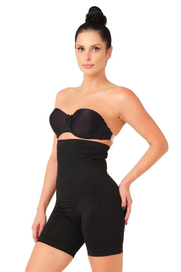 Arias Closet Siyah MI Emay 2007 Yüksek Bel Paçalı Korse